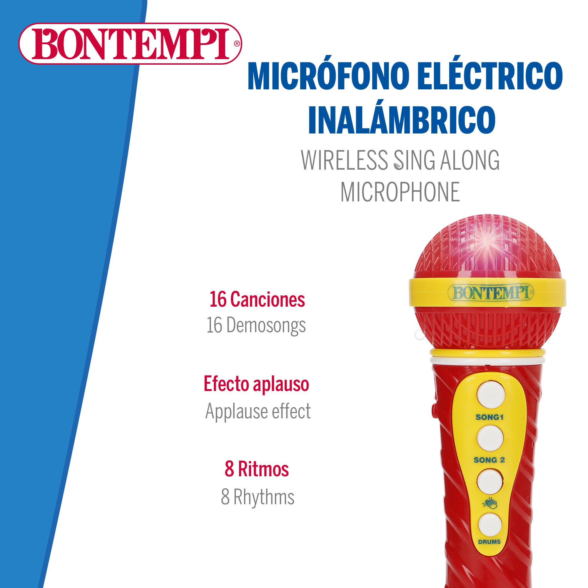 Microfone sem fios de brinquedo vermelho Bontempi