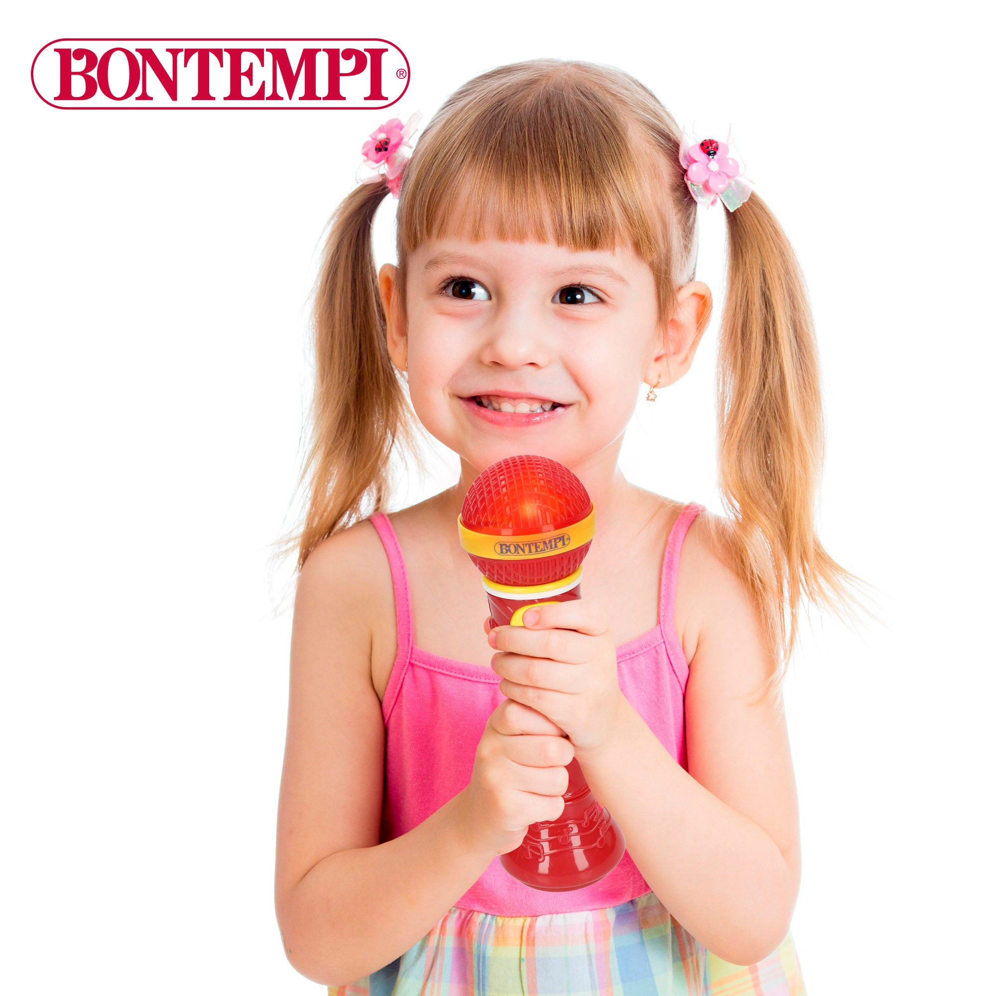 Teclado eletrónico de brinquedo Bontempi com 24 teclas e microfone sem fios.