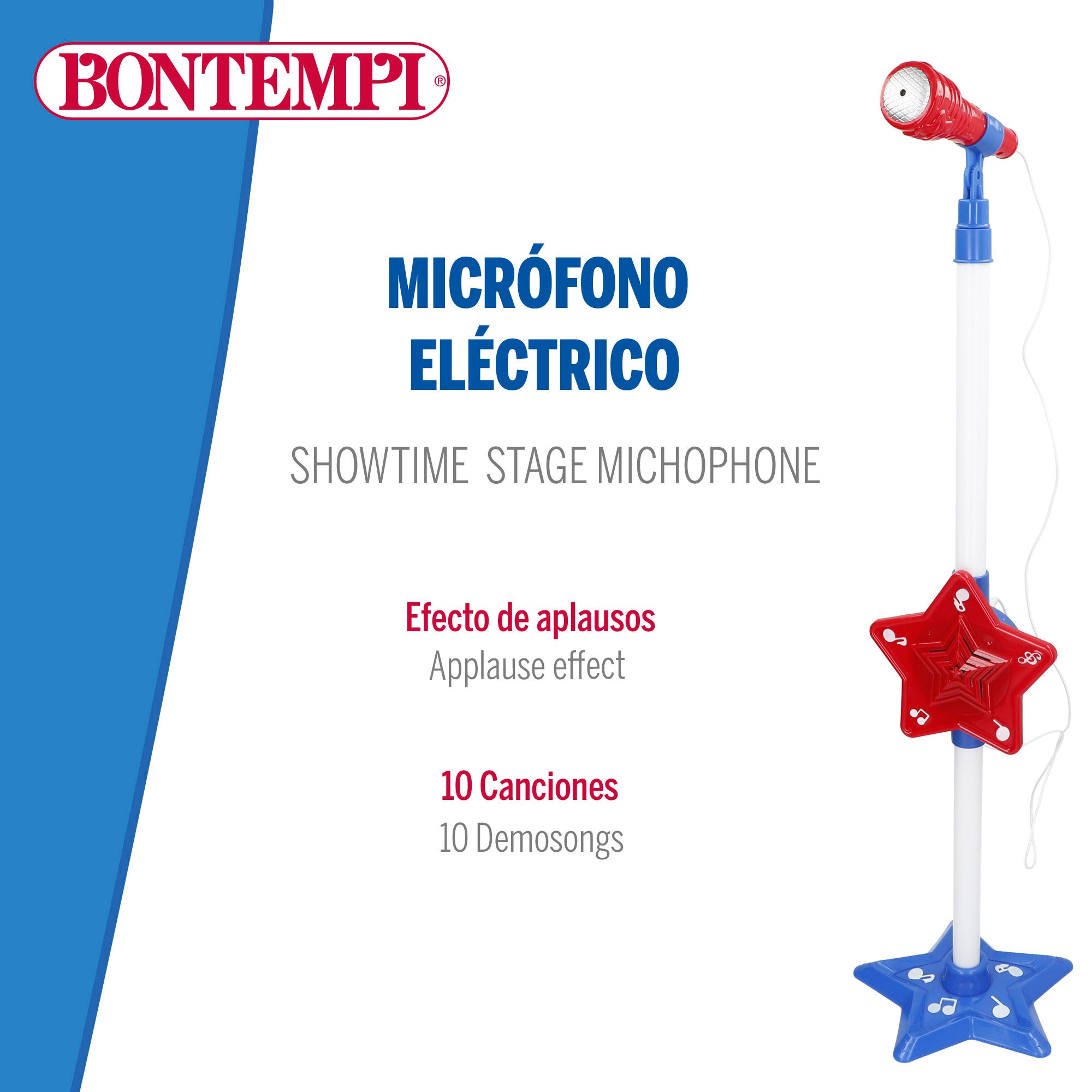 Microfone de palco de brinquedo Bontempi com altura ajustável