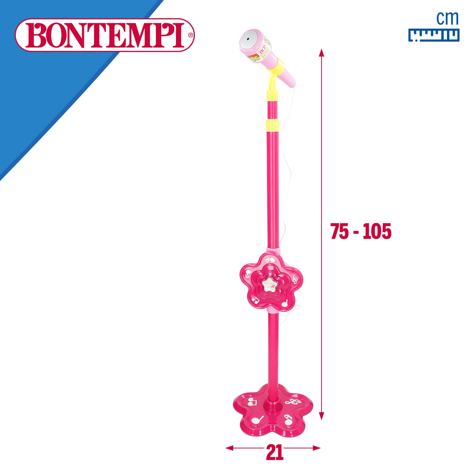 Microfone de palco ajustável Bontempi, cor fúcsia.