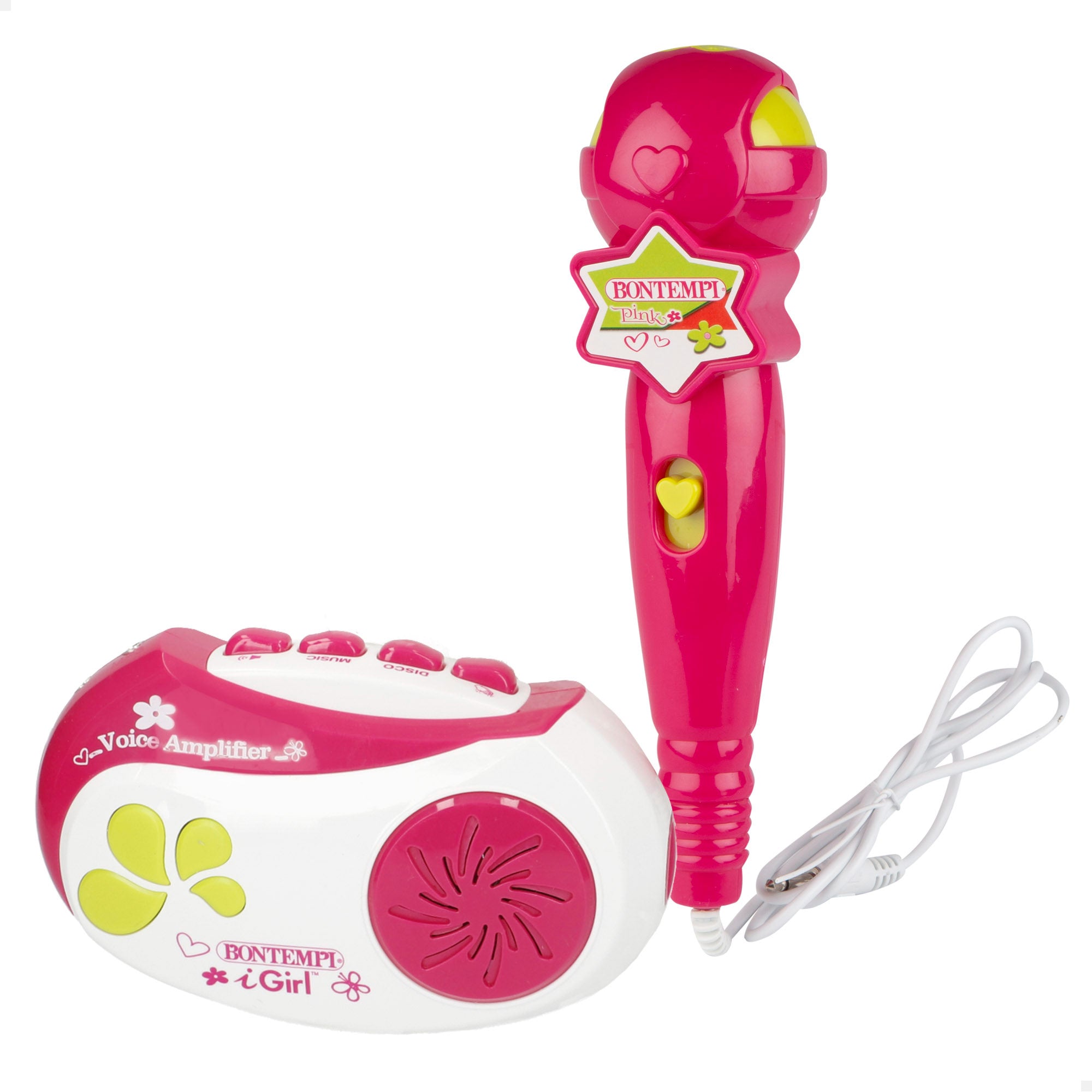 Amplificador de microfone Bontempi com luzes e sons.