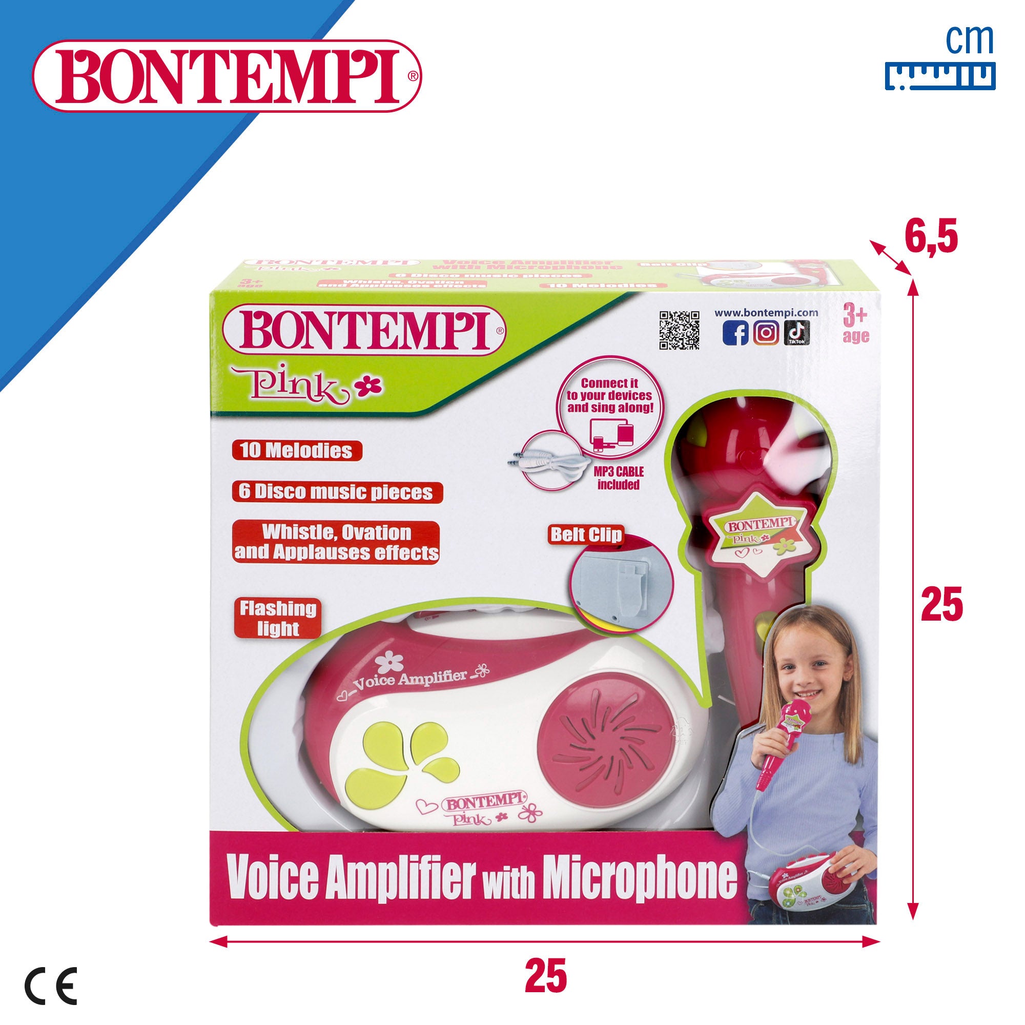 Amplificador de microfone Bontempi com luzes e sons.
