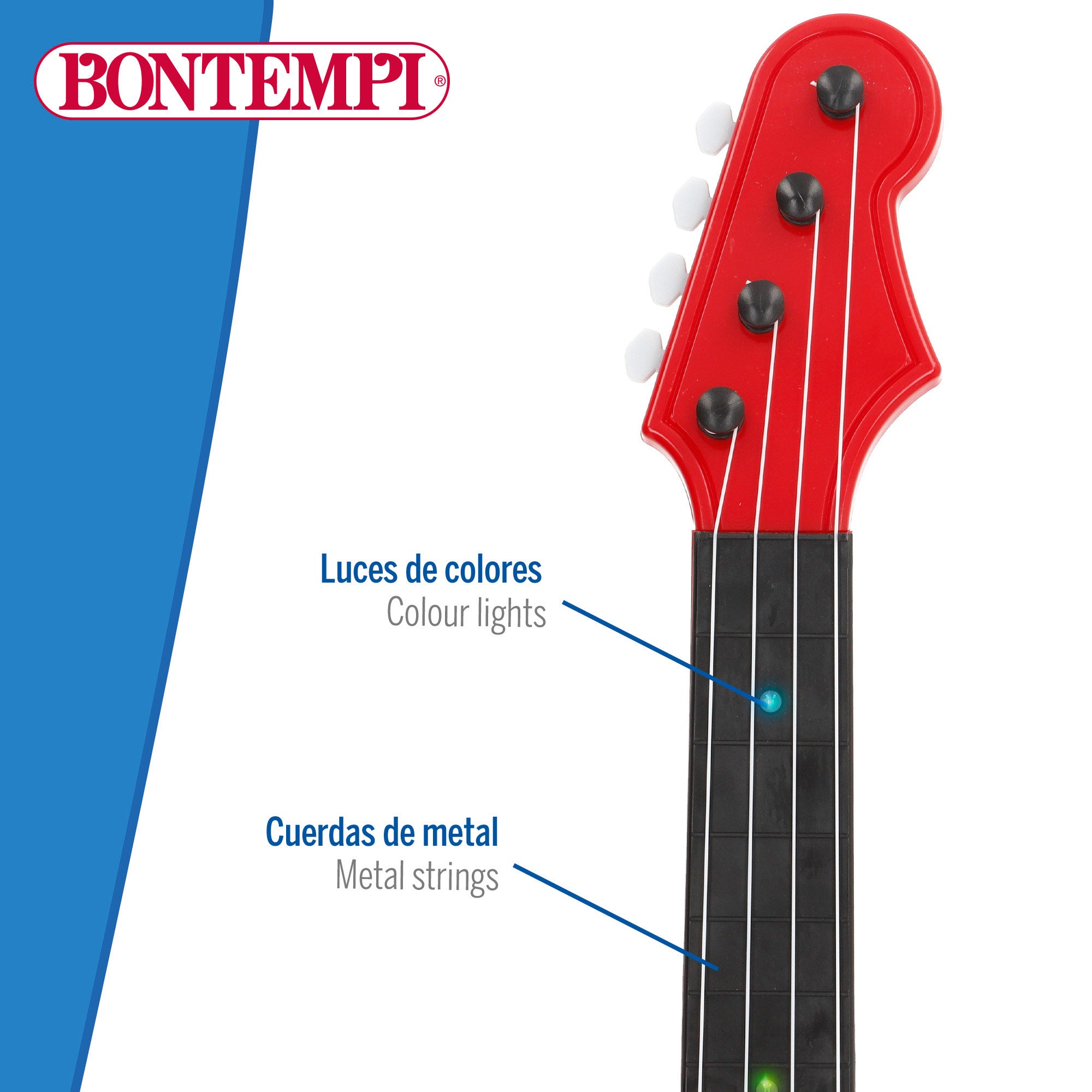 Guitarra de brinquedo elétrica rock 51 cm Bontempi