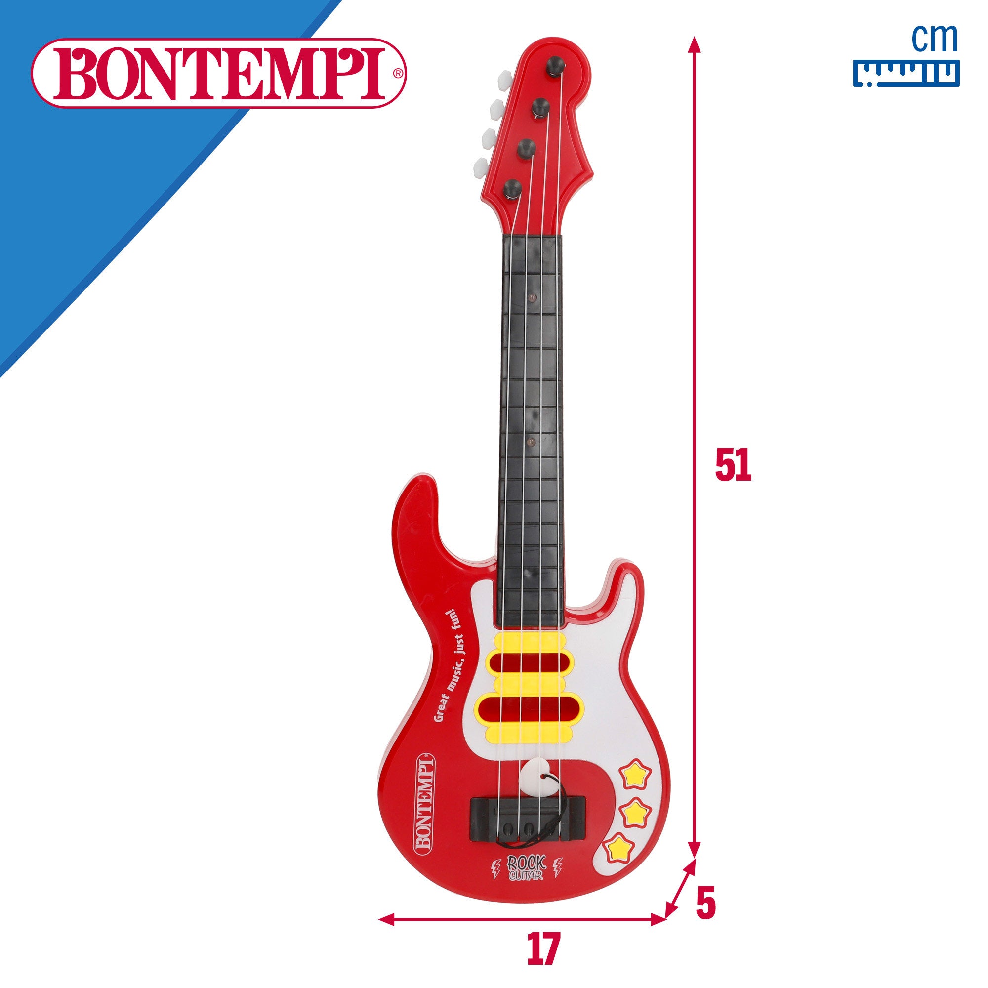 Guitarra de brinquedo elétrica rock 51 cm Bontempi