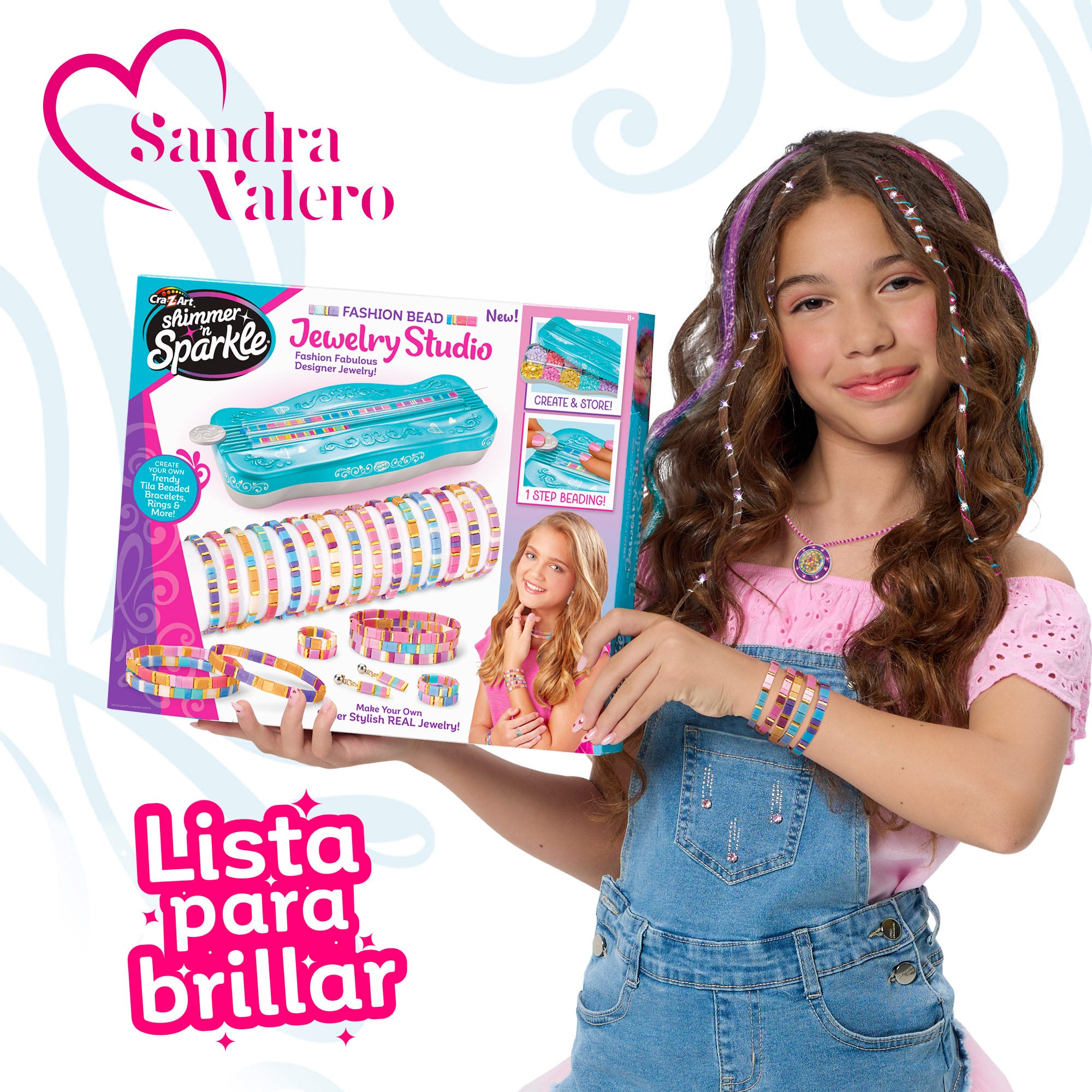 Kit Shimmer 'n Sparkle: pulseiras, brincos e anéis feitos com missangas Tila.