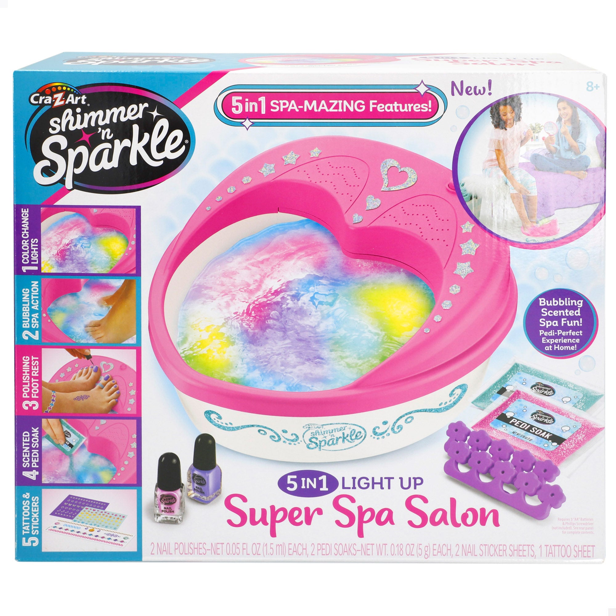 Shimmer 'n Sparkle 5 em 1 Spa para Unhas e Pés com Luz e Bolhas