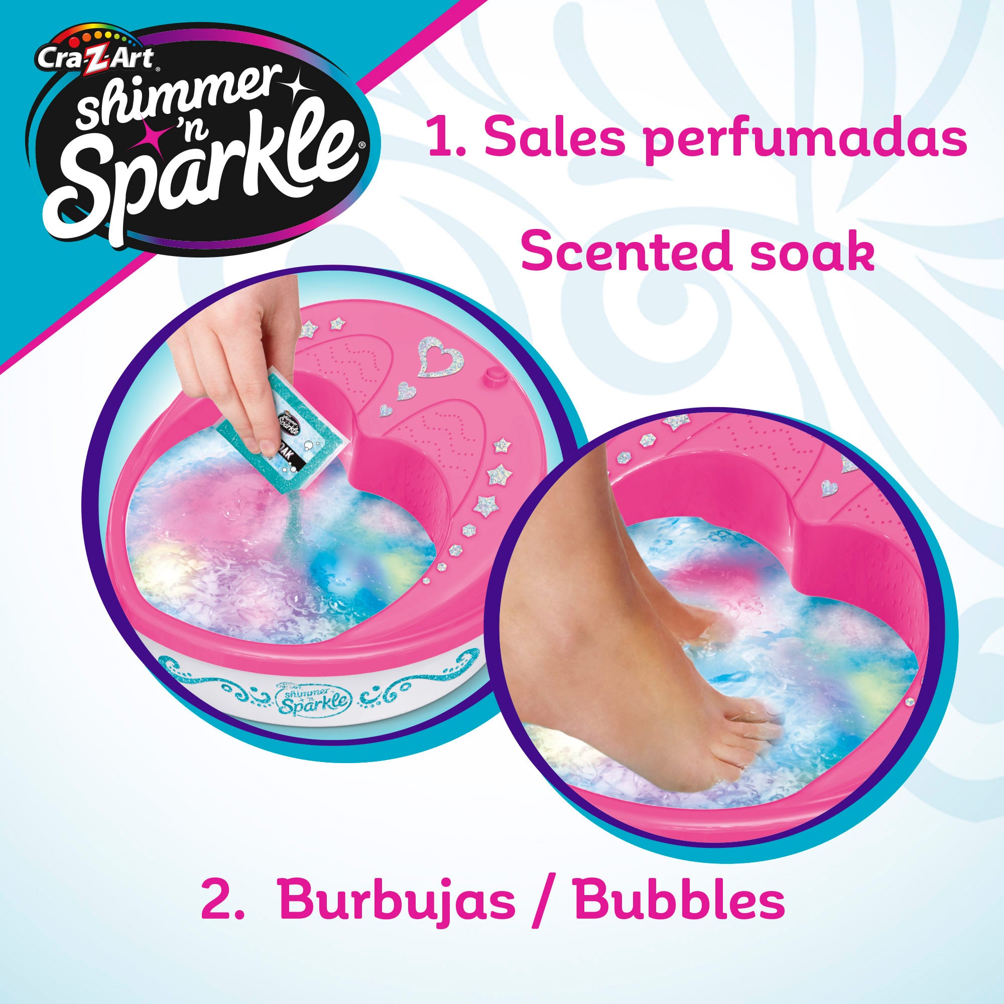 Shimmer 'n Sparkle 5 em 1 Spa para Unhas e Pés com Luz e Bolhas