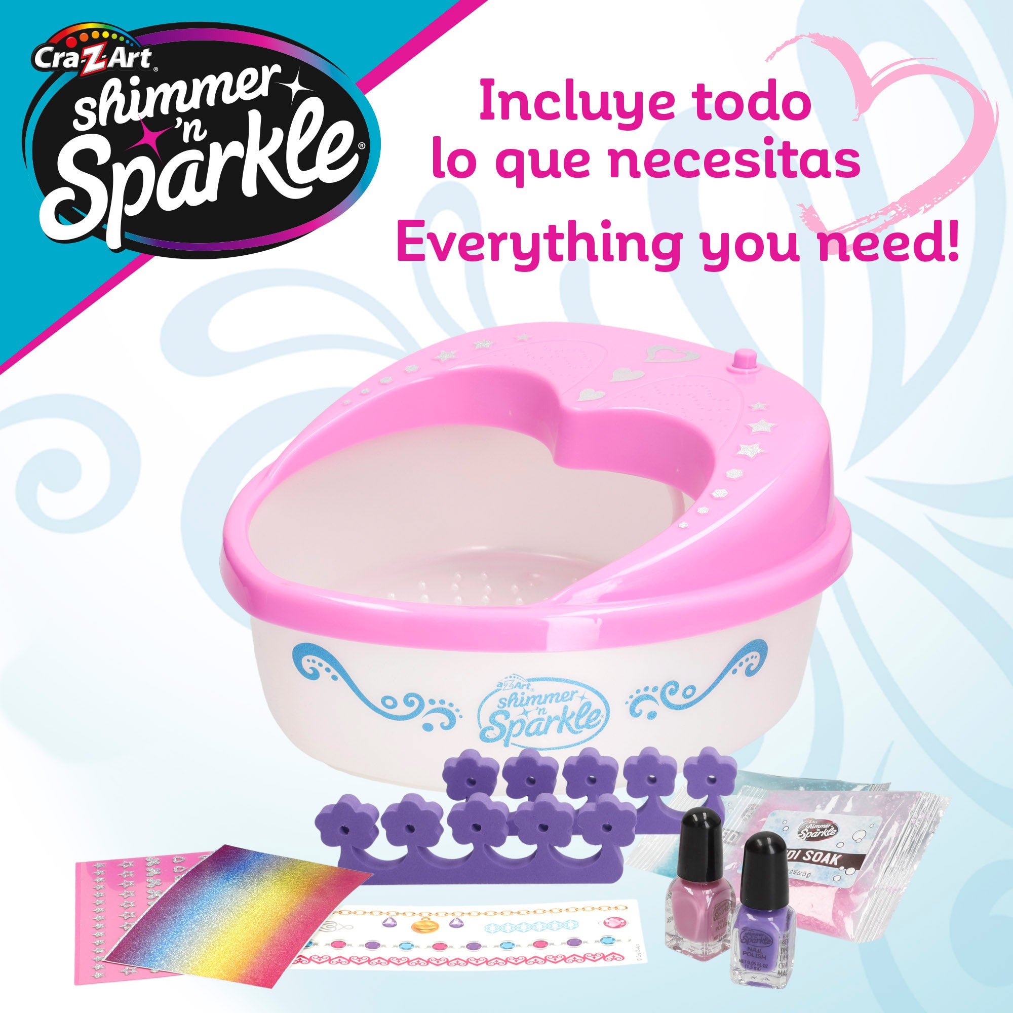 Shimmer 'n Sparkle 5 em 1 Spa para Unhas e Pés com Luz e Bolhas