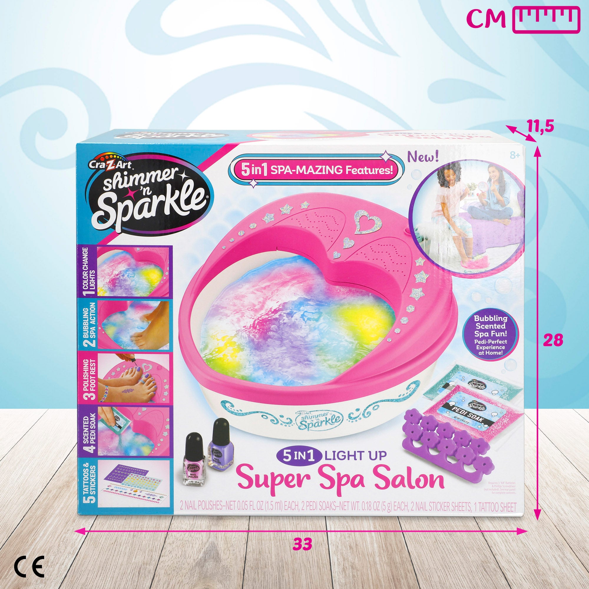 Shimmer 'n Sparkle 5 em 1 Spa para Unhas e Pés com Luz e Bolhas