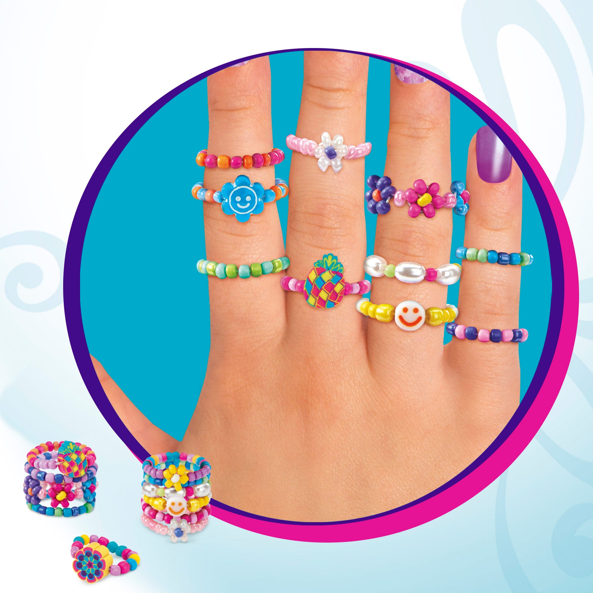 Kit Shimmer 'n Sparkle para fazer pulseiras e anéis.