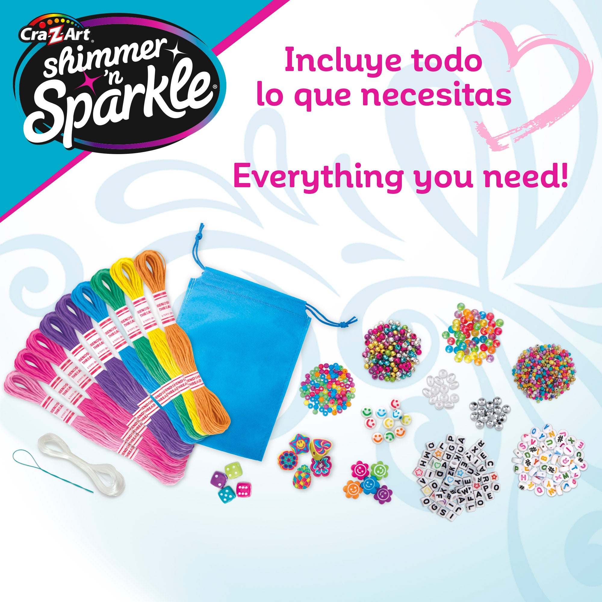 Kit Shimmer 'n Sparkle para fazer pulseiras e anéis.
