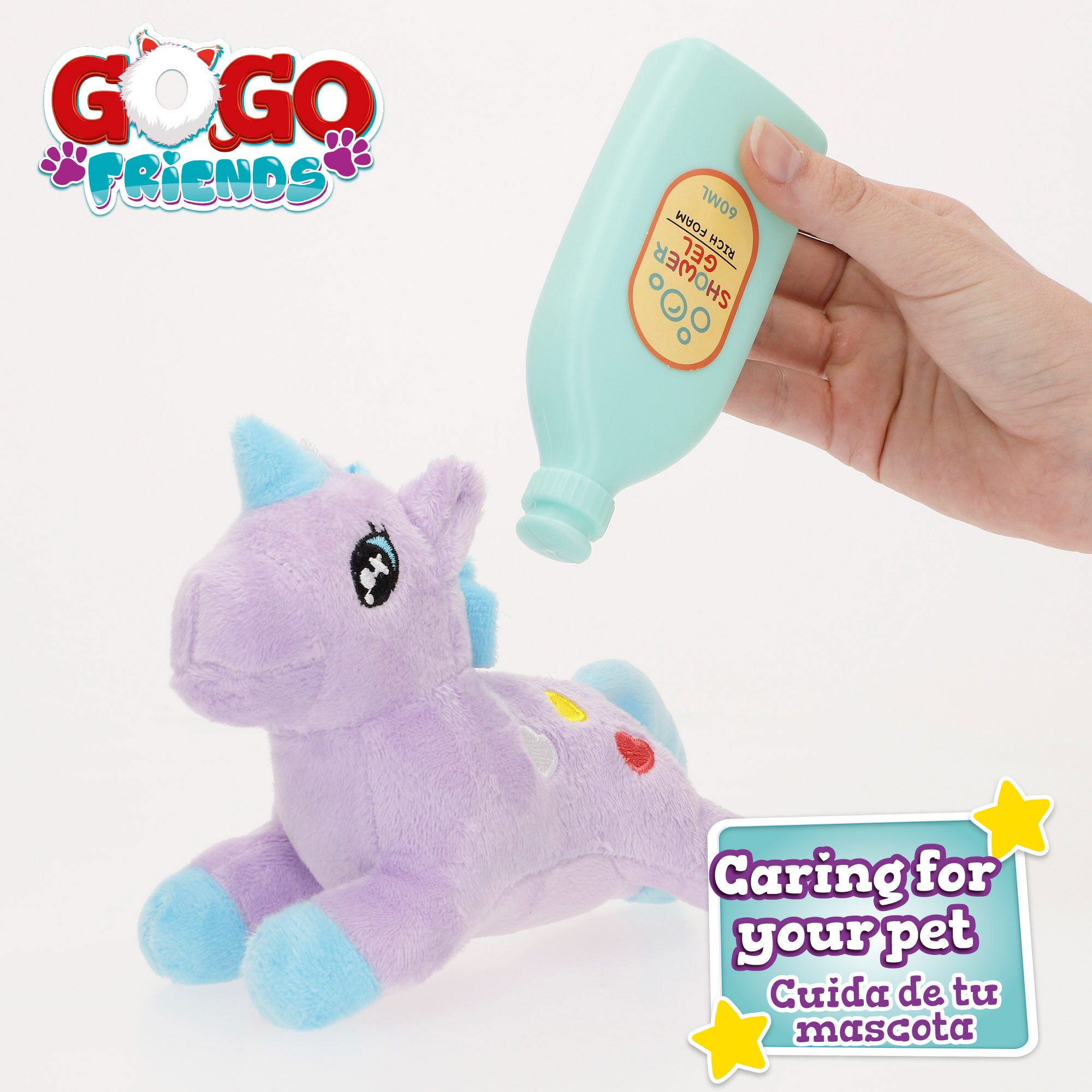 Bolsa de transporte de peluche de unicórnio Go Go Friends com acessórios variados
