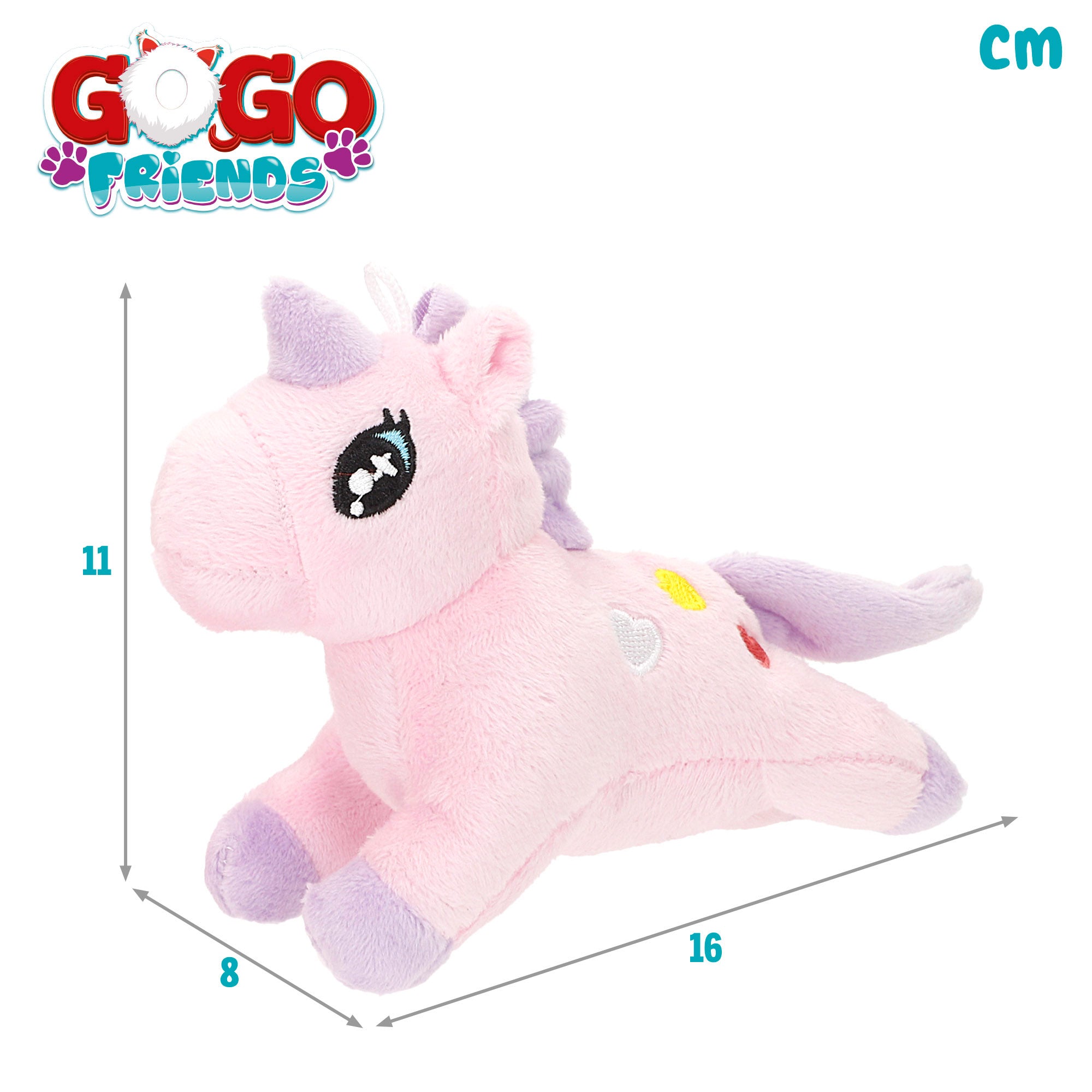 Bolsa de transporte de peluche de unicórnio Go Go Friends com acessórios variados