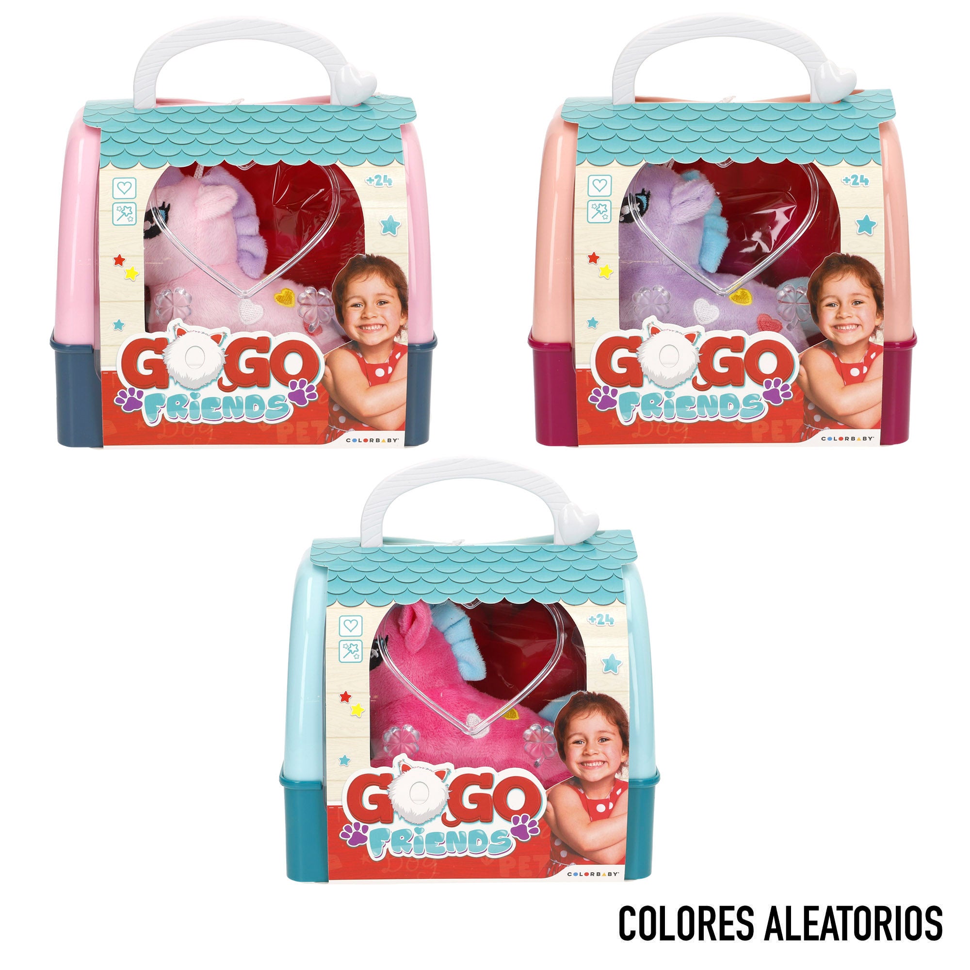 Bolsa de transporte de peluche de unicórnio Go Go Friends com acessórios variados
