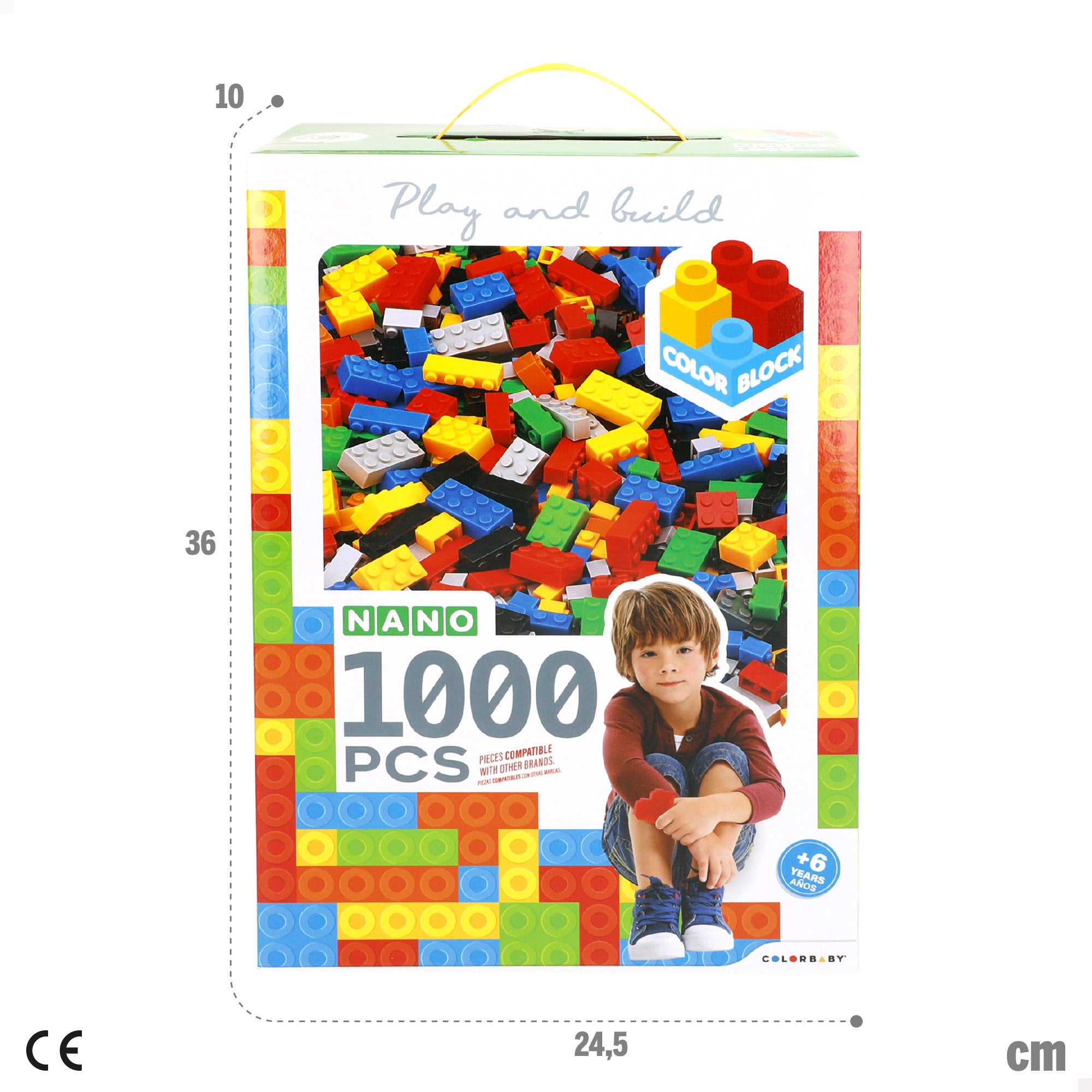Conjunto de Blocos de Construção Nano Color Block com 1000 Peças