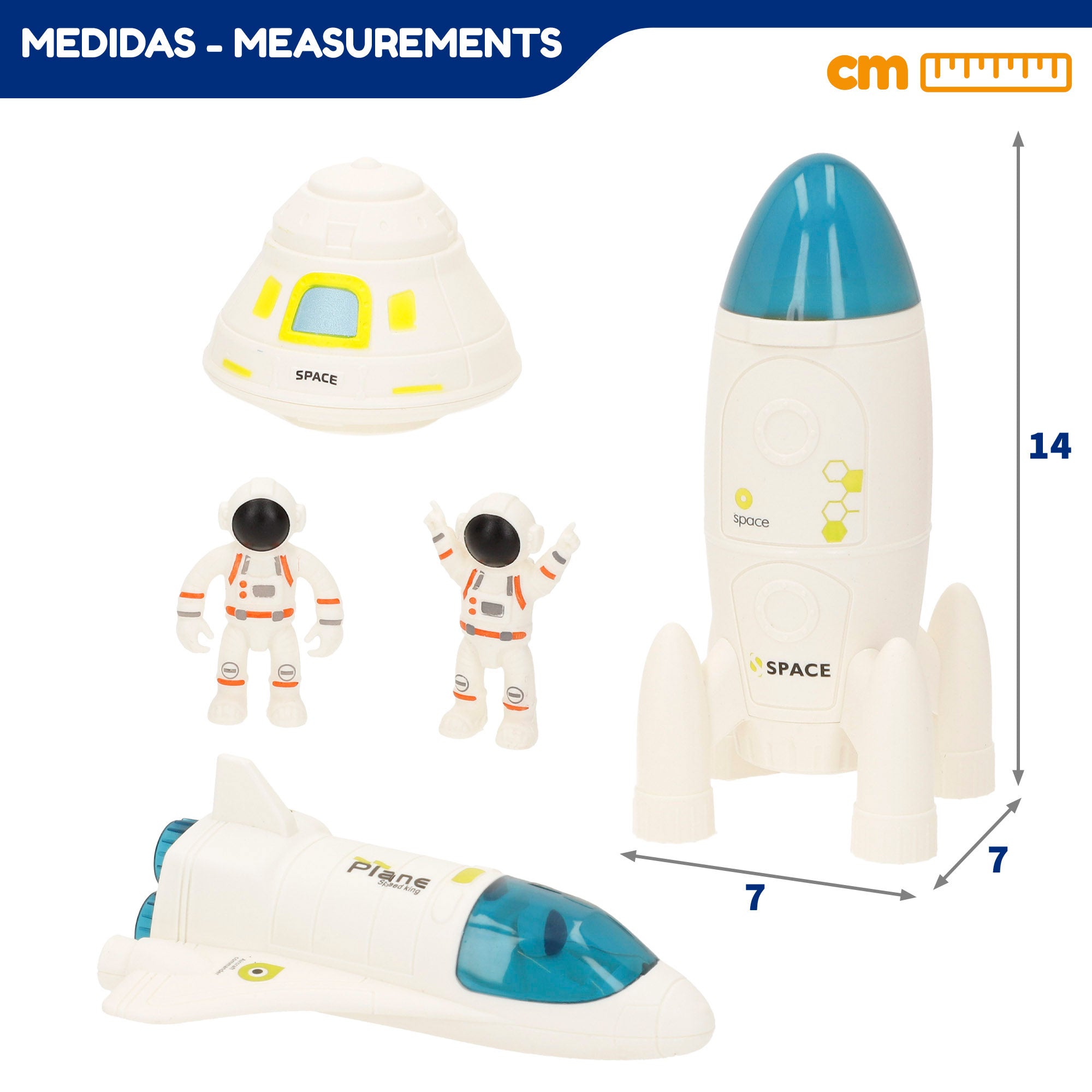 Conjunto de brinquedo espacial Speed&amp; Go de 7 peças