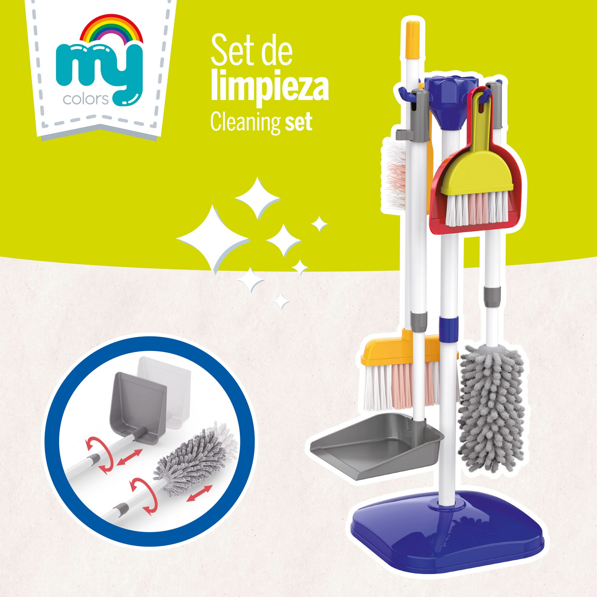 Kit de limpeza infantil My Home com 7 peças