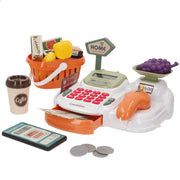 Caixa registadora interativa para casa com luz e som.