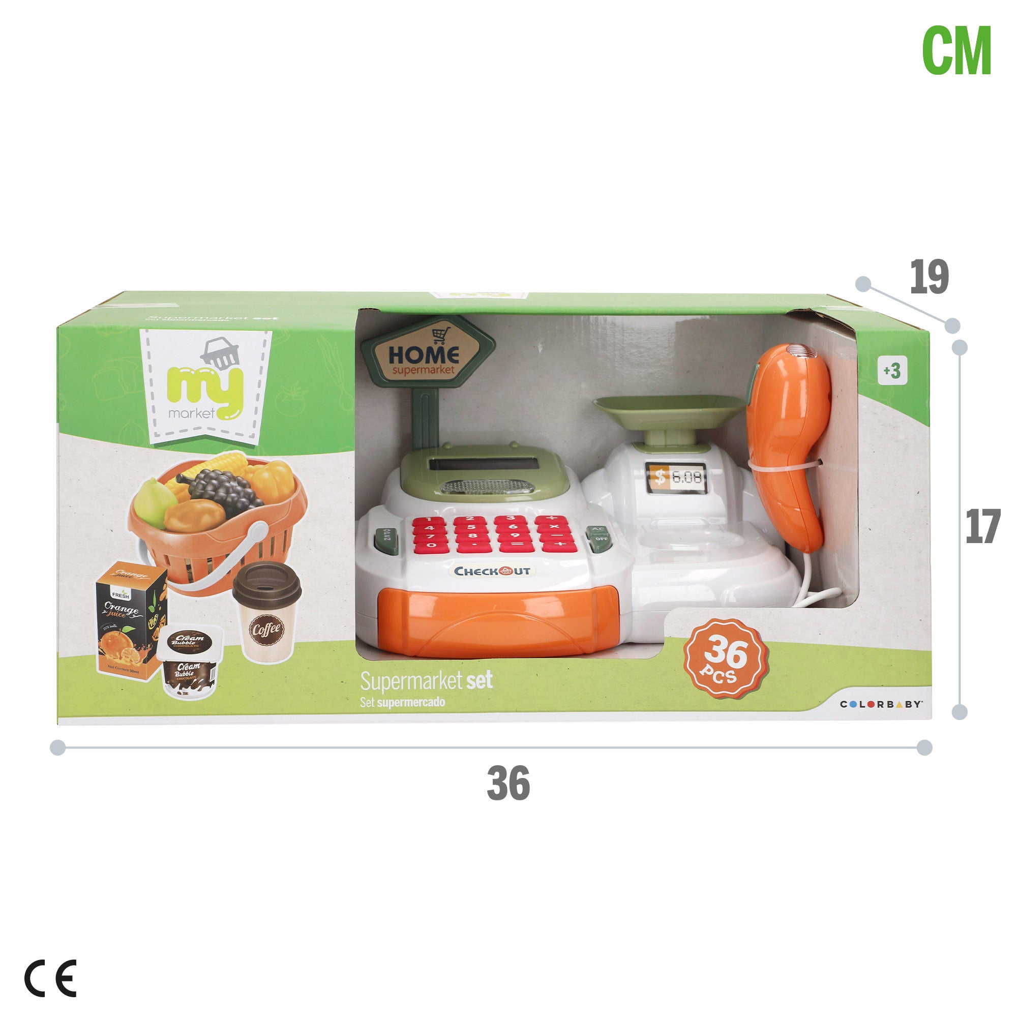 Caixa registadora interativa para casa com luz e som.