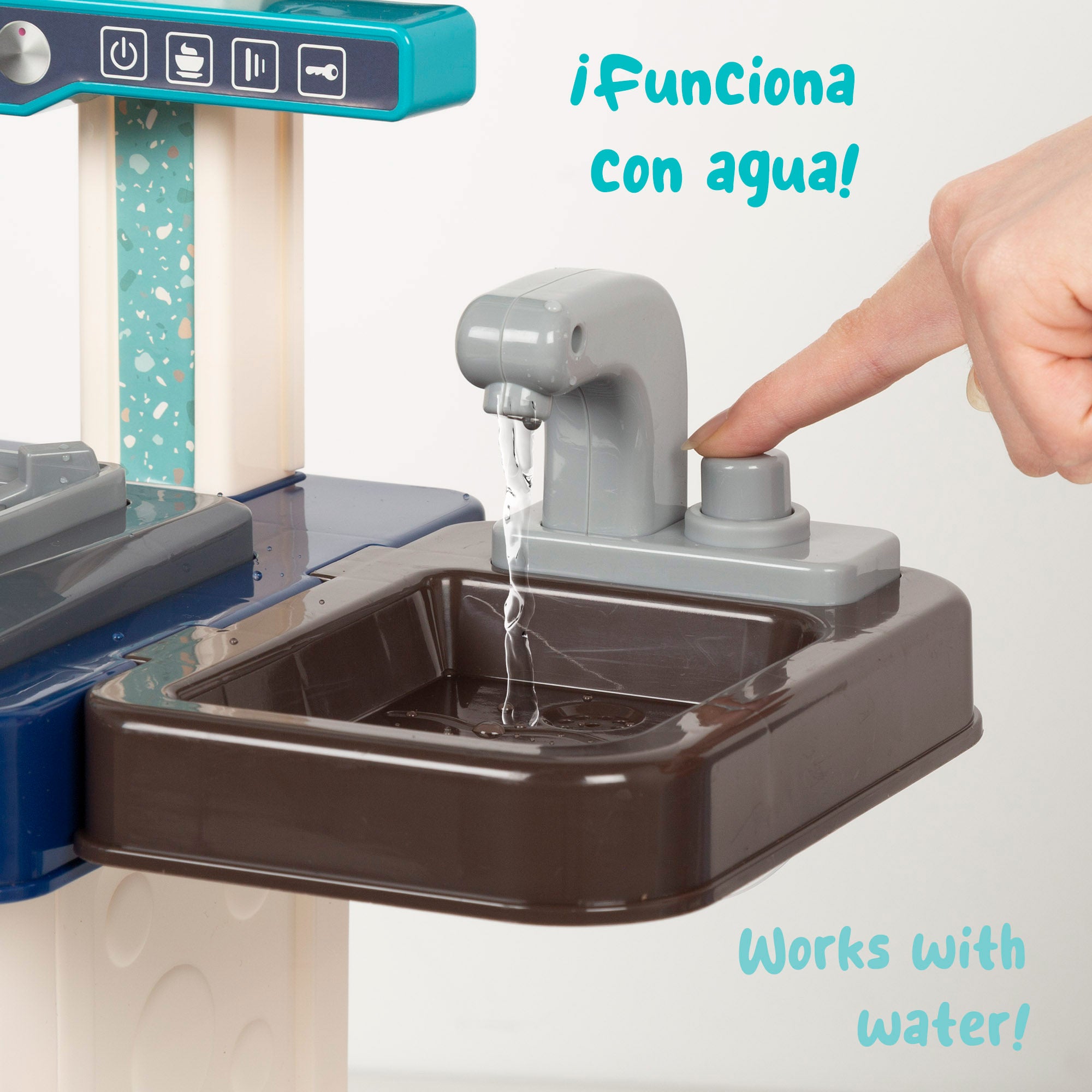 Cozinha de brinquedo elétrica com luz, som e acessórios 53x22x69 cm My Home