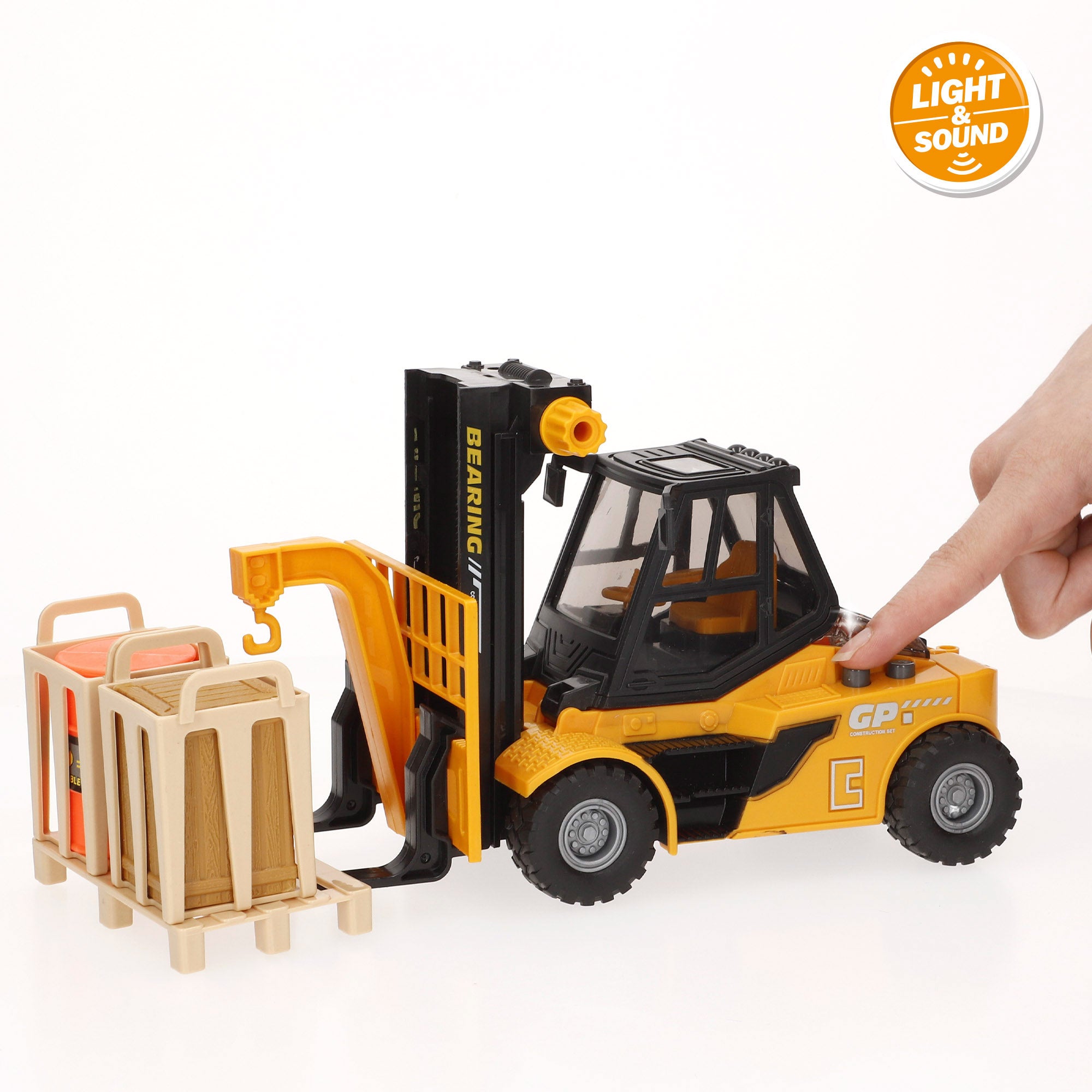 Empilhador de brinquedo Speed ​​​​&amp; Go à escala 1:16 com luz e som.