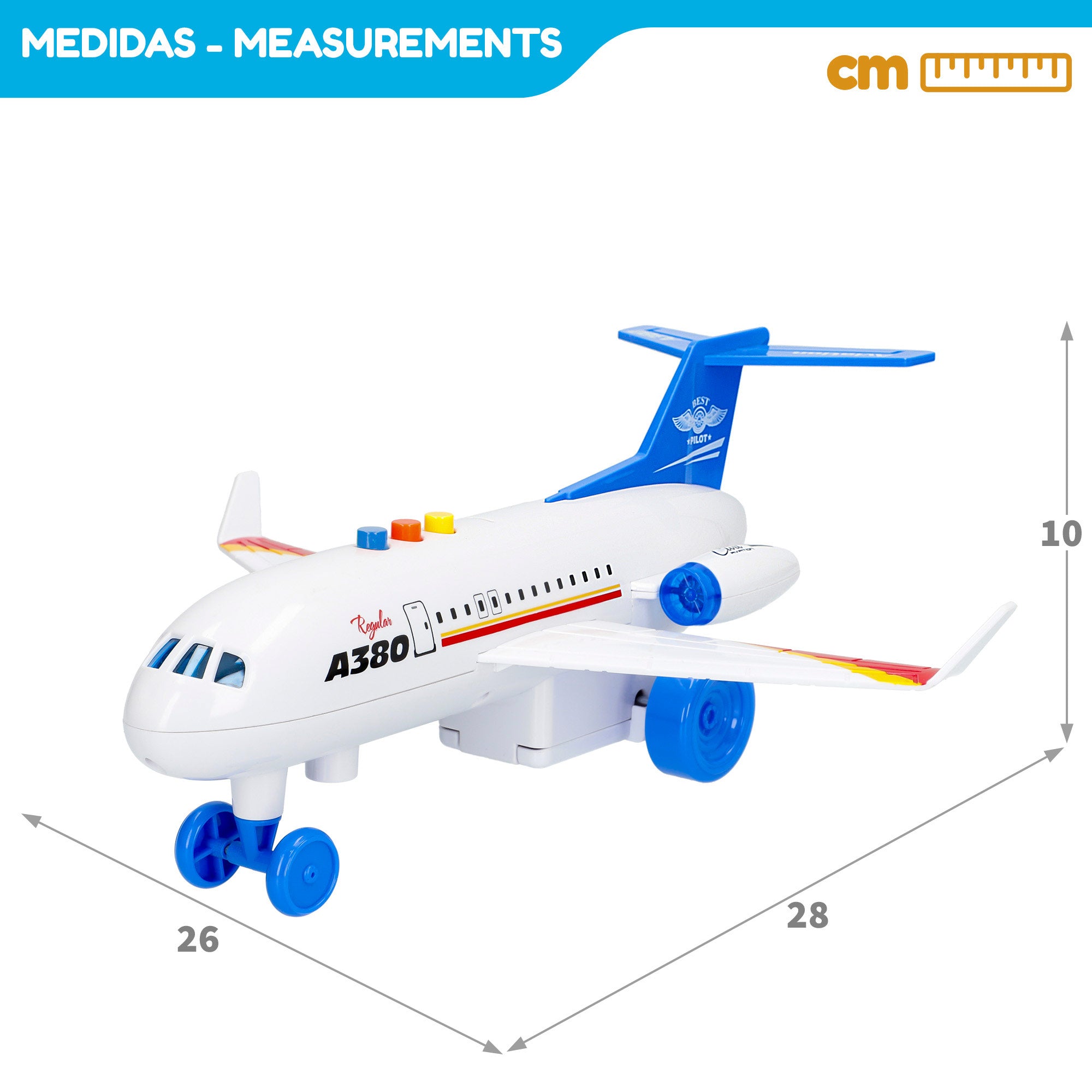 Conjunto de avião de brinquedo com luz e som + carros de metal Speed&amp; Go