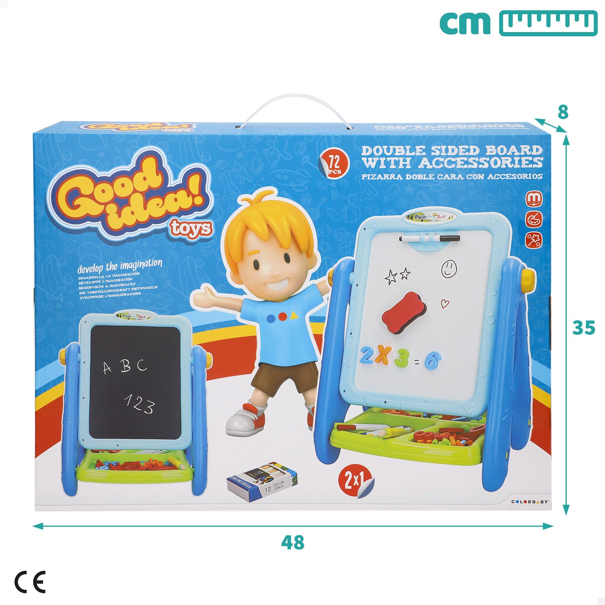 Quadro branco magnético 2 em 1 Good Idea com números e letras