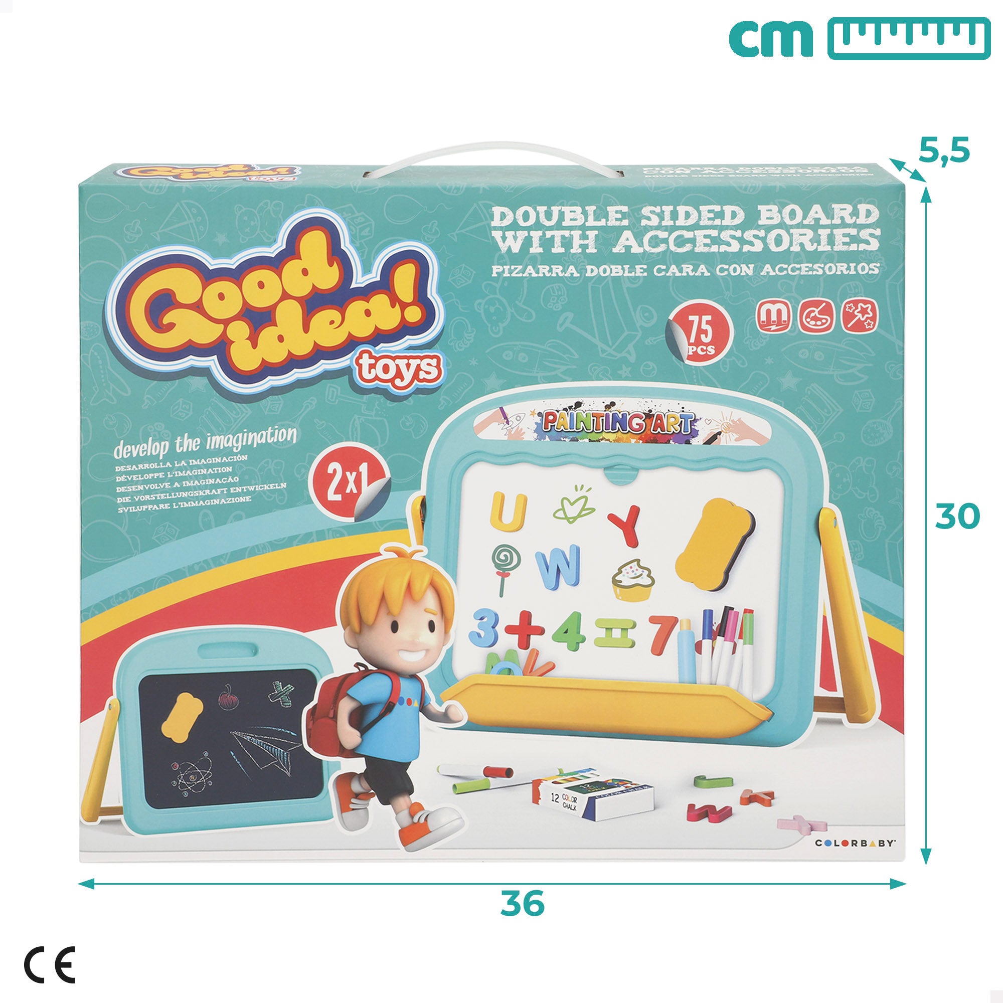 Quadro branco magnético 2 em 1 Good Idea com acessórios