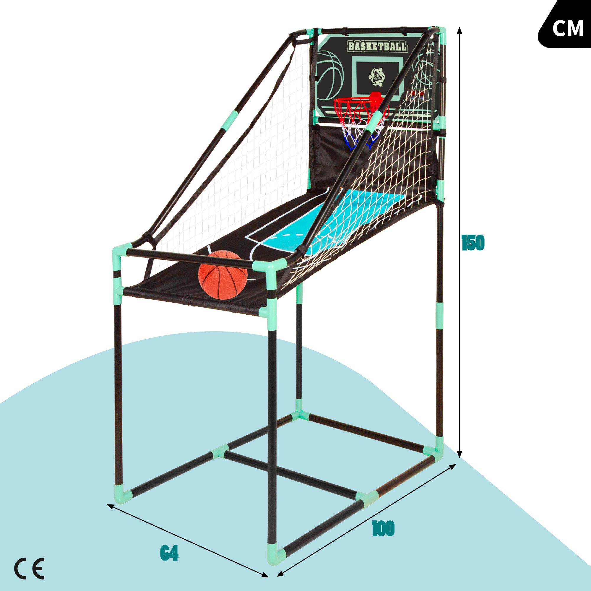 Cesta de basquetebol CB Games com estrutura de retorno e marcador eletrónico.
