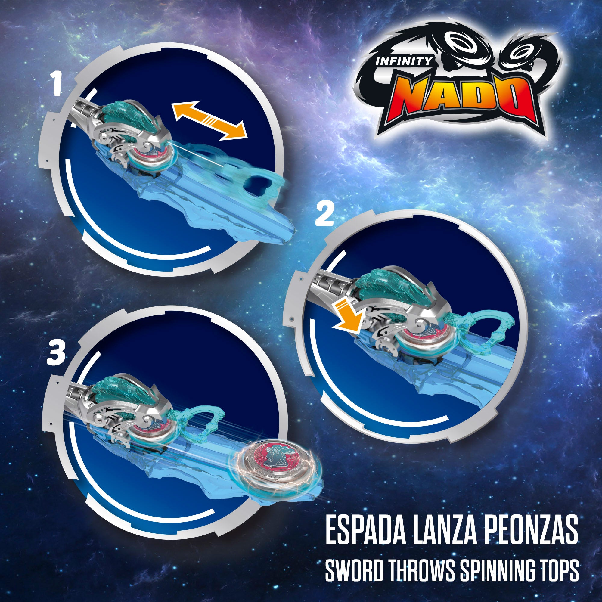 Conjunto Infinity Nado Avançado com Espada e Pião Fénix Dourado