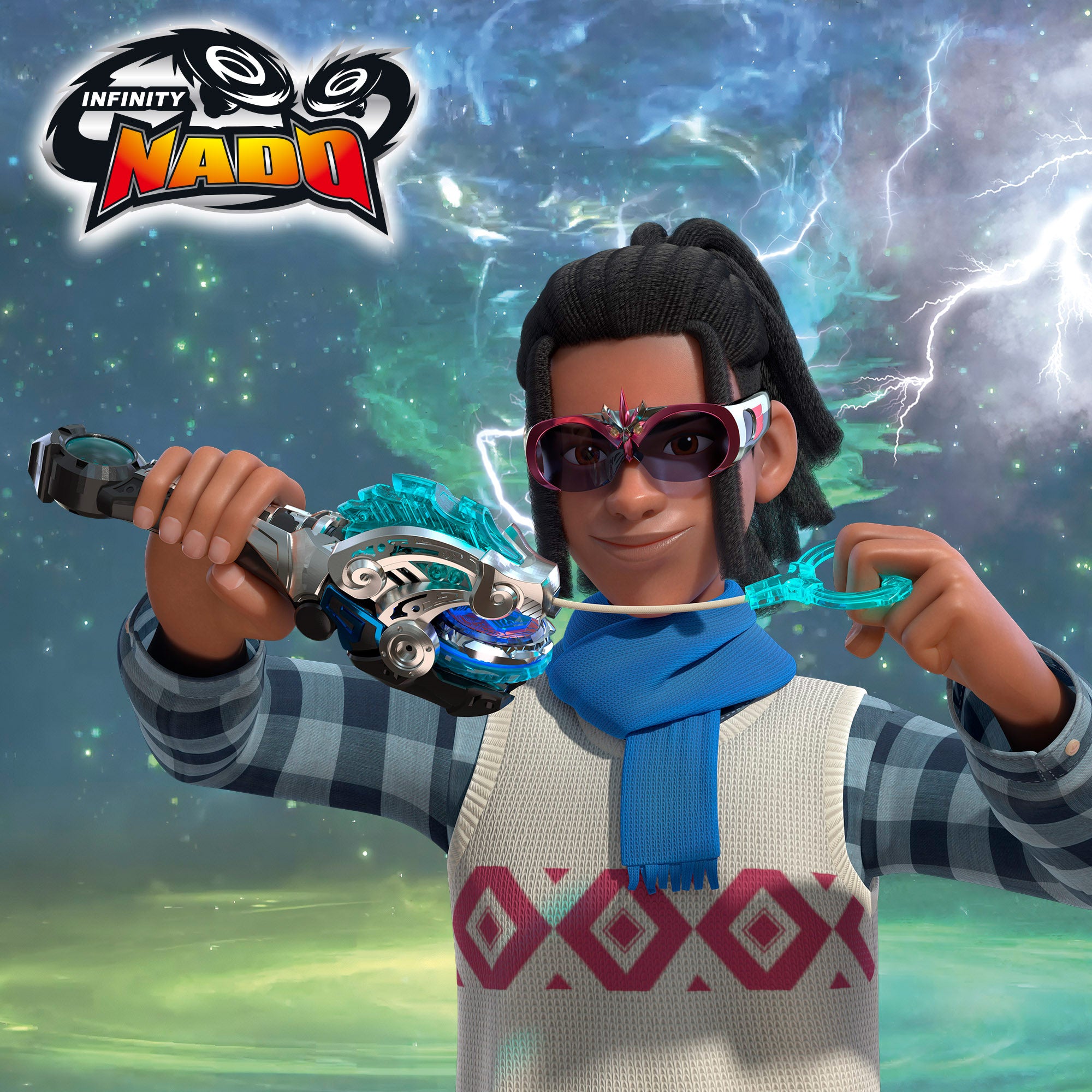 Conjunto Infinity Nado Avançado com Espada e Pião Fénix Dourado