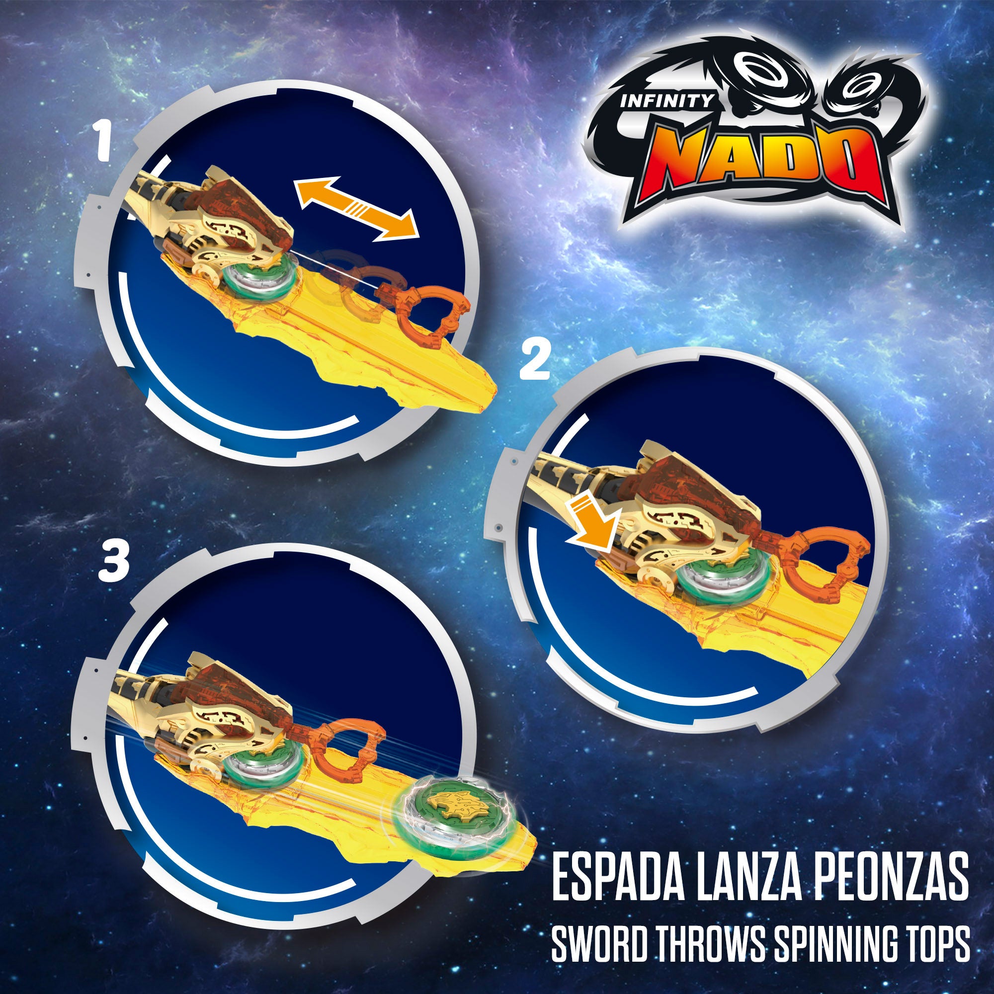 Conjunto Infinity Nado Superior com Espada e Pião Leopardo Relâmpago