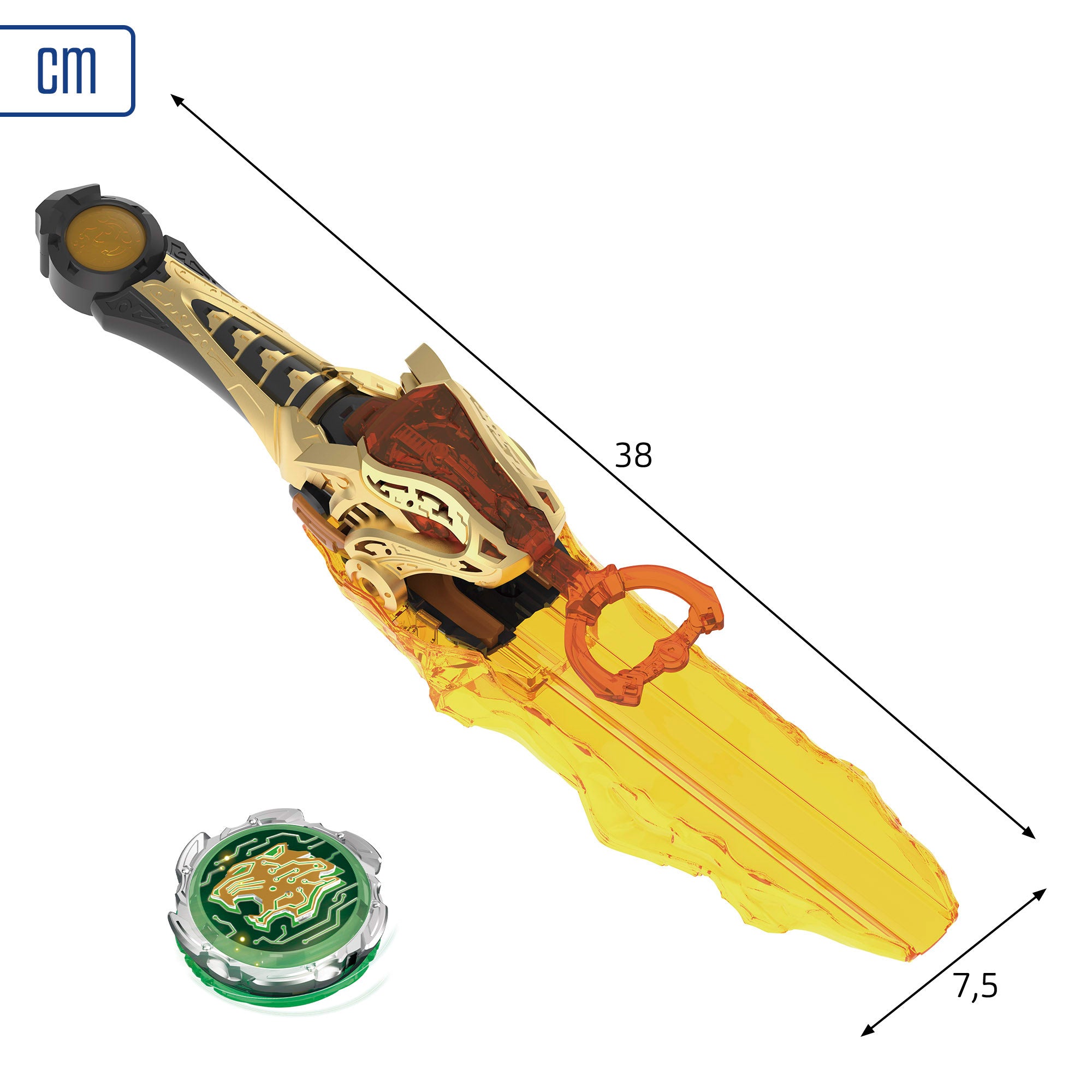 Conjunto Infinity Nado Superior com Espada e Pião Leopardo Relâmpago