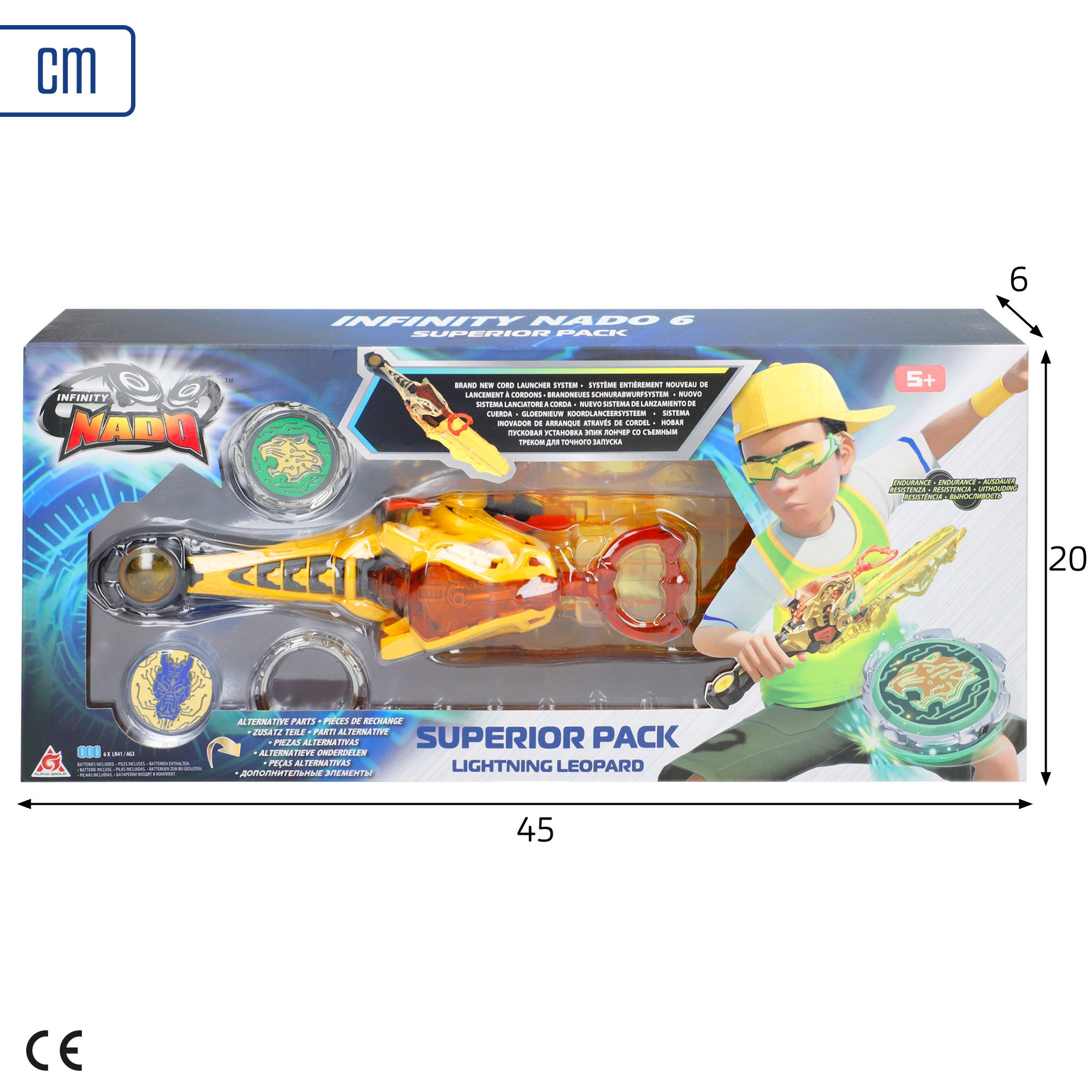 Conjunto Infinity Nado Superior com Espada e Pião Leopardo Relâmpago