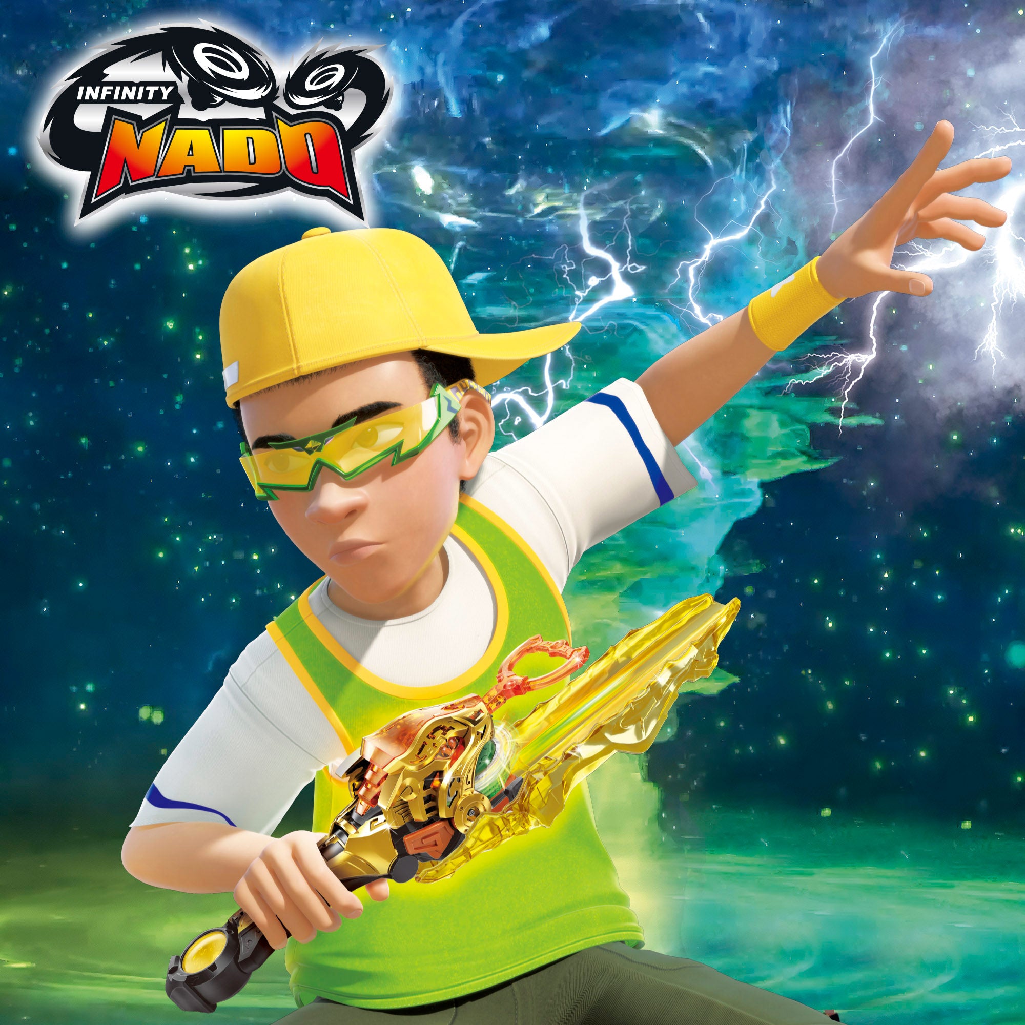 Conjunto Infinity Nado Superior com Espada e Pião Leopardo Relâmpago