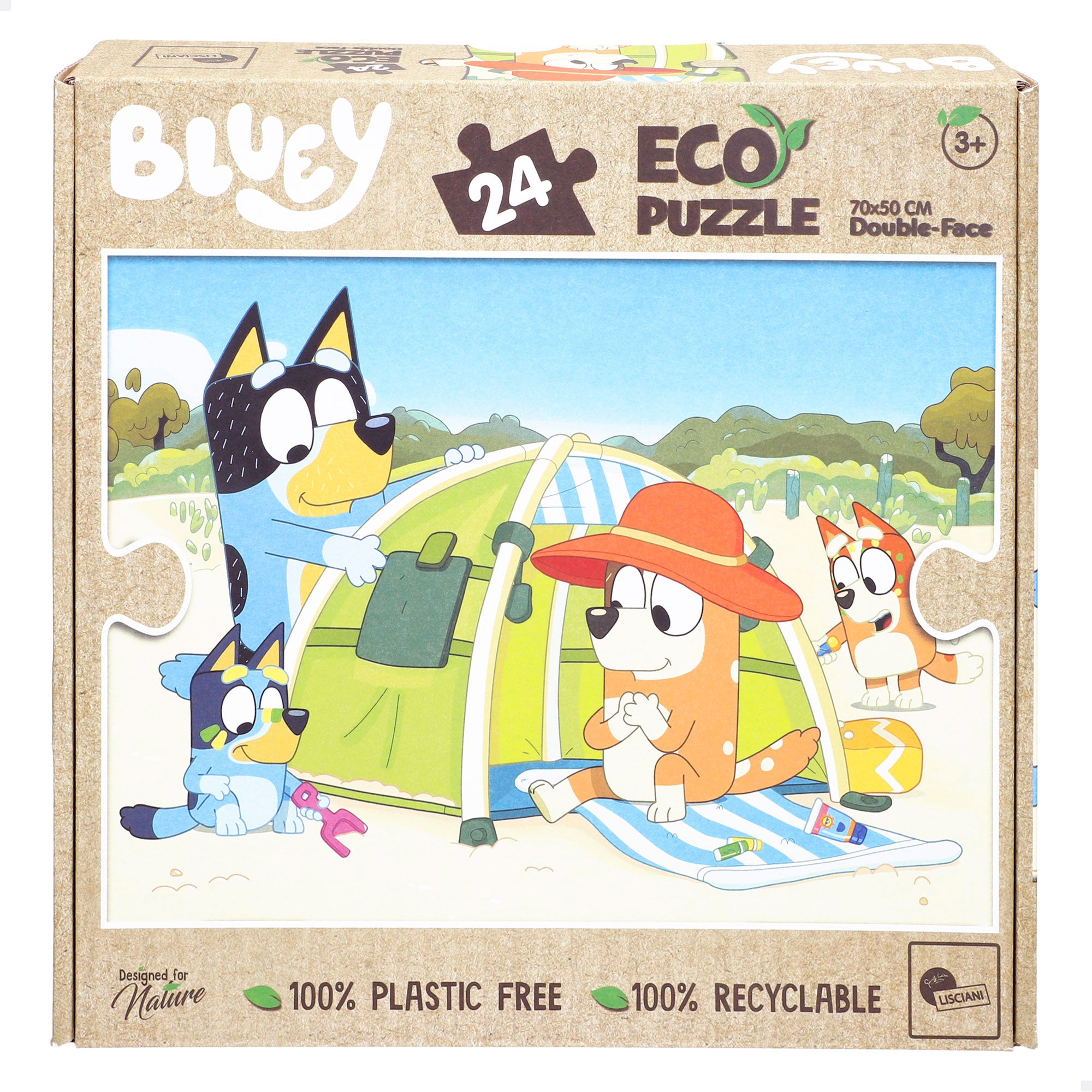 Puzzle para colorir dupla face Bluey ECO, 24 peças, tamanho XL