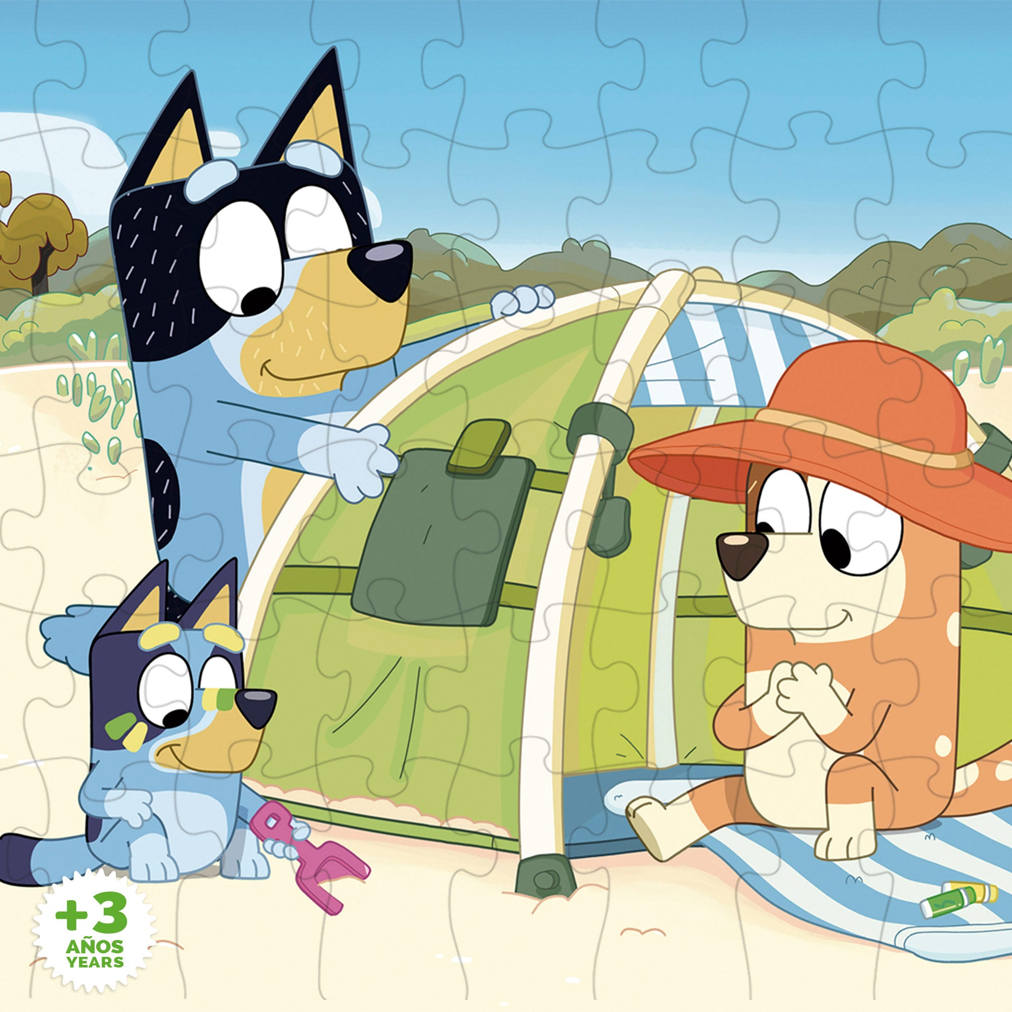 Puzzle para colorir dupla face Bluey ECO, 24 peças, tamanho XL