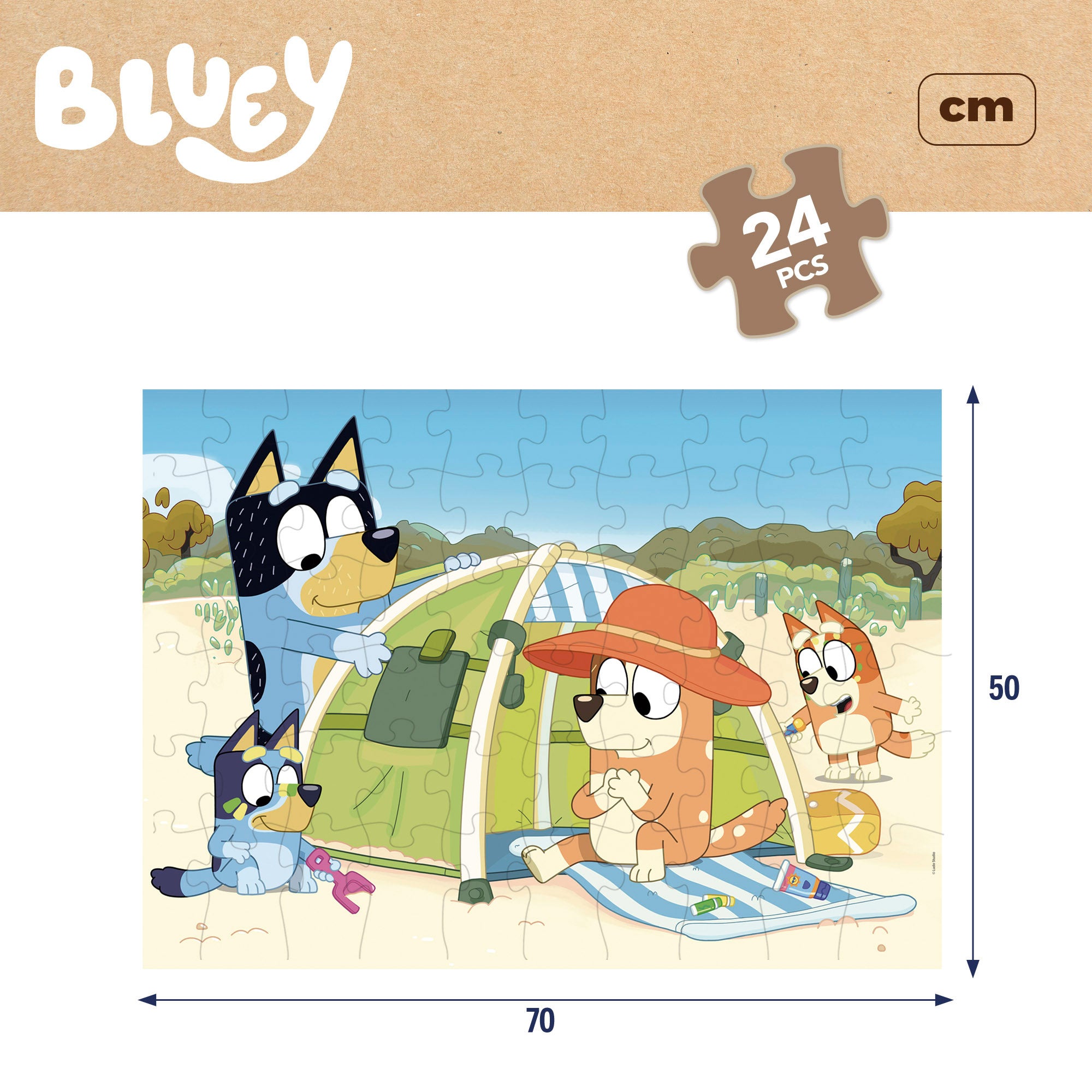 Puzzle para colorir dupla face Bluey ECO, 24 peças, tamanho XL