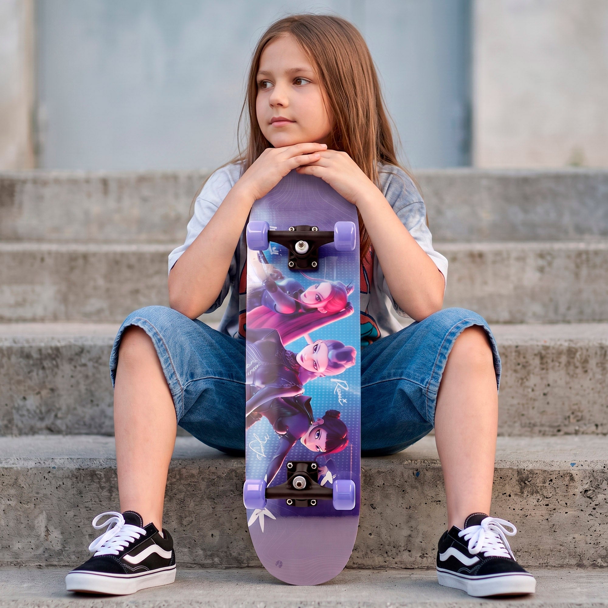 KPop Demon Hunters Skateboard madeira máx. 50 kg + 5 anos