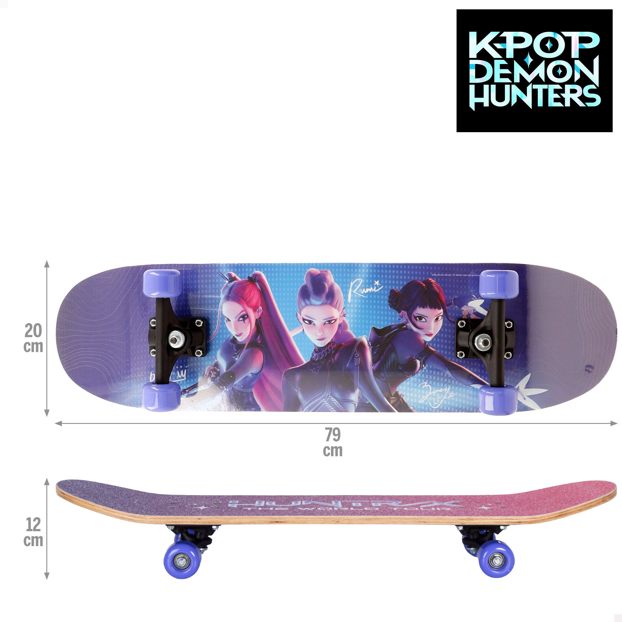 KPop Demon Hunters Skateboard madeira máx. 50 kg + 5 anos