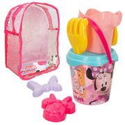 Conjunto de Baldes de Praia da Minnie Mouse com Acessórios e Mochila para Transporte
