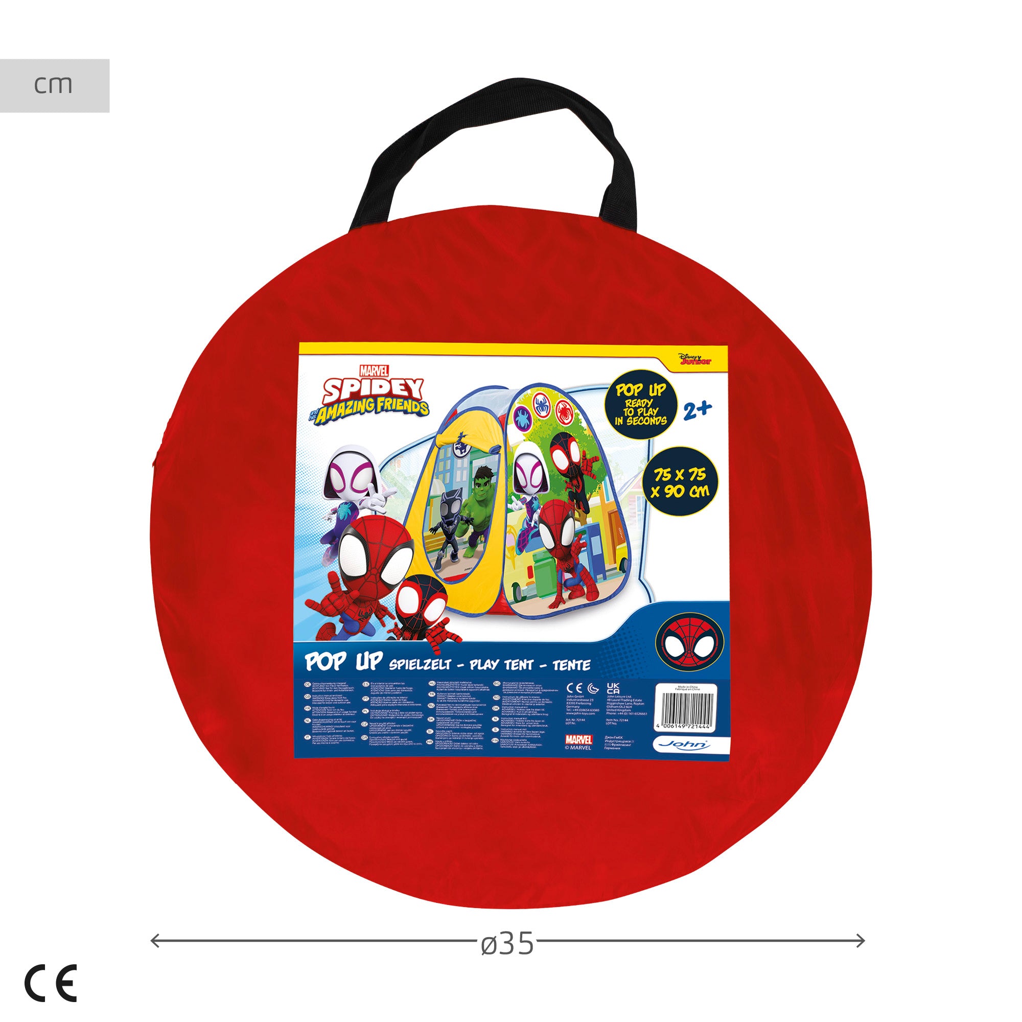 Tenda infantil pop-up do Homem-Aranha e da sua equipa de super-heróis, 75x75x90 cm