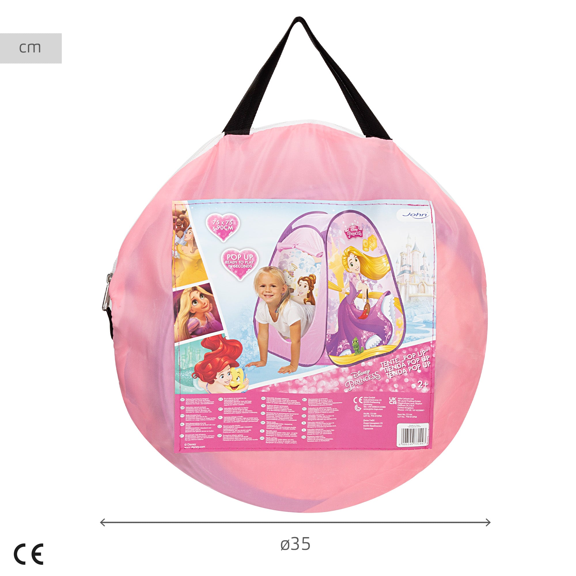 Tenda infantil pop-up das Princesas Disney, 75x75x90 cm