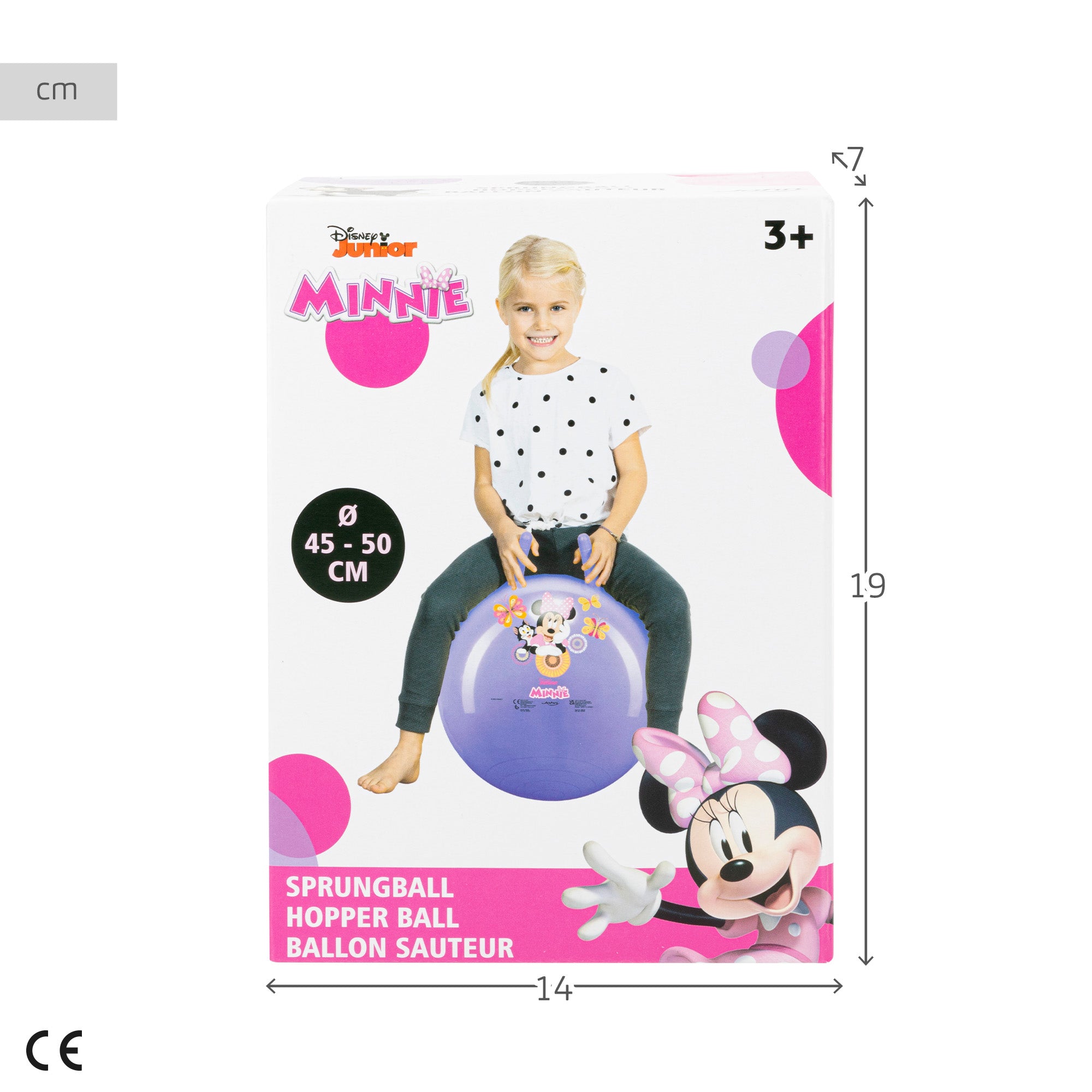 Bola insuflável oficial da Minnie, diâmetro de 45 a 50 cm