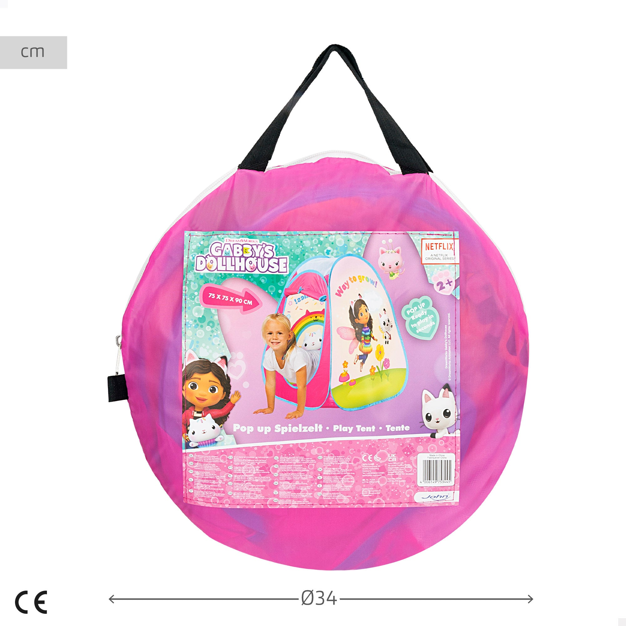 Tenda infantil pop-up oficial da Casa de Bonecas da Gabby