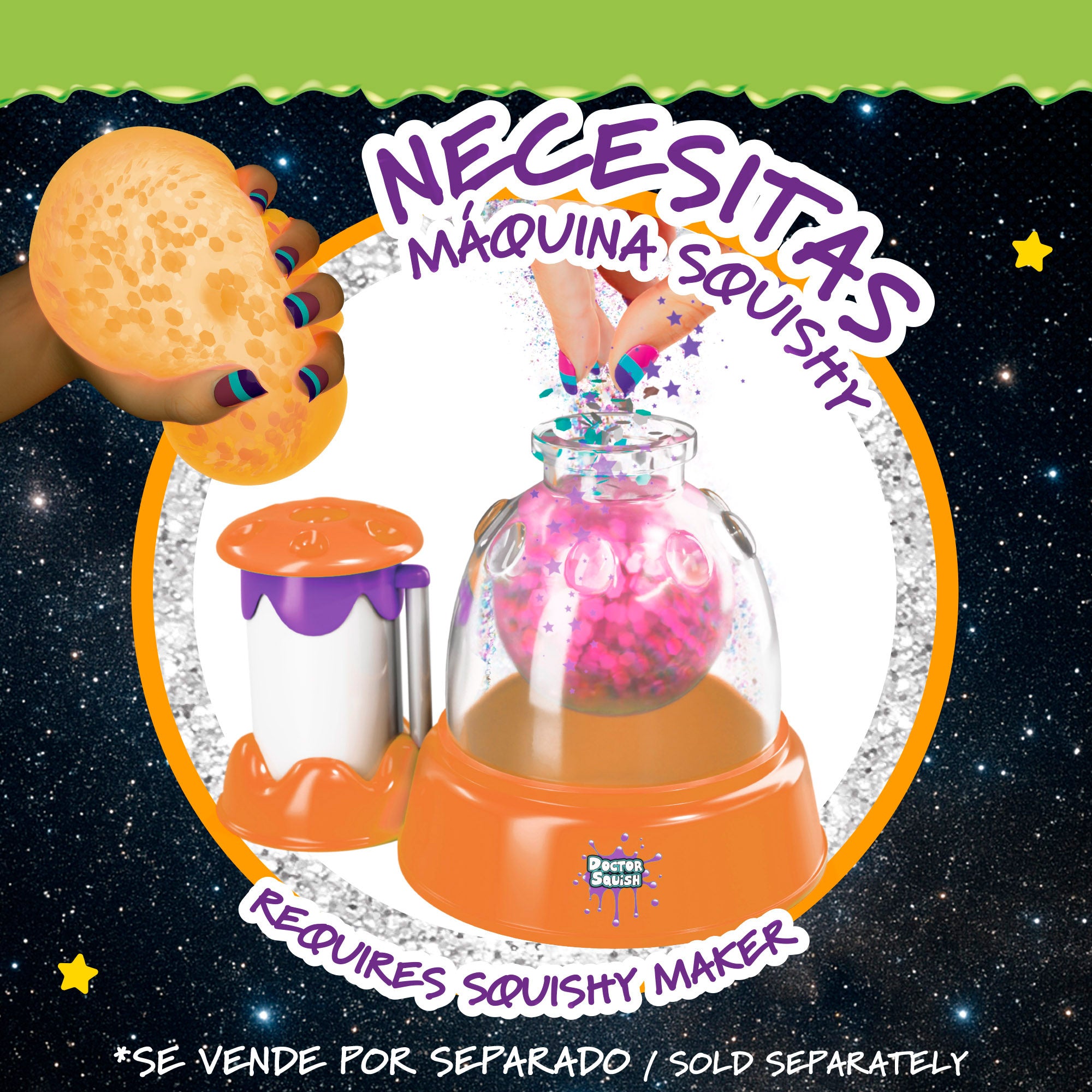 Doctor Squish Recharge Glow it! Pack de 6 squishies e acessórios.