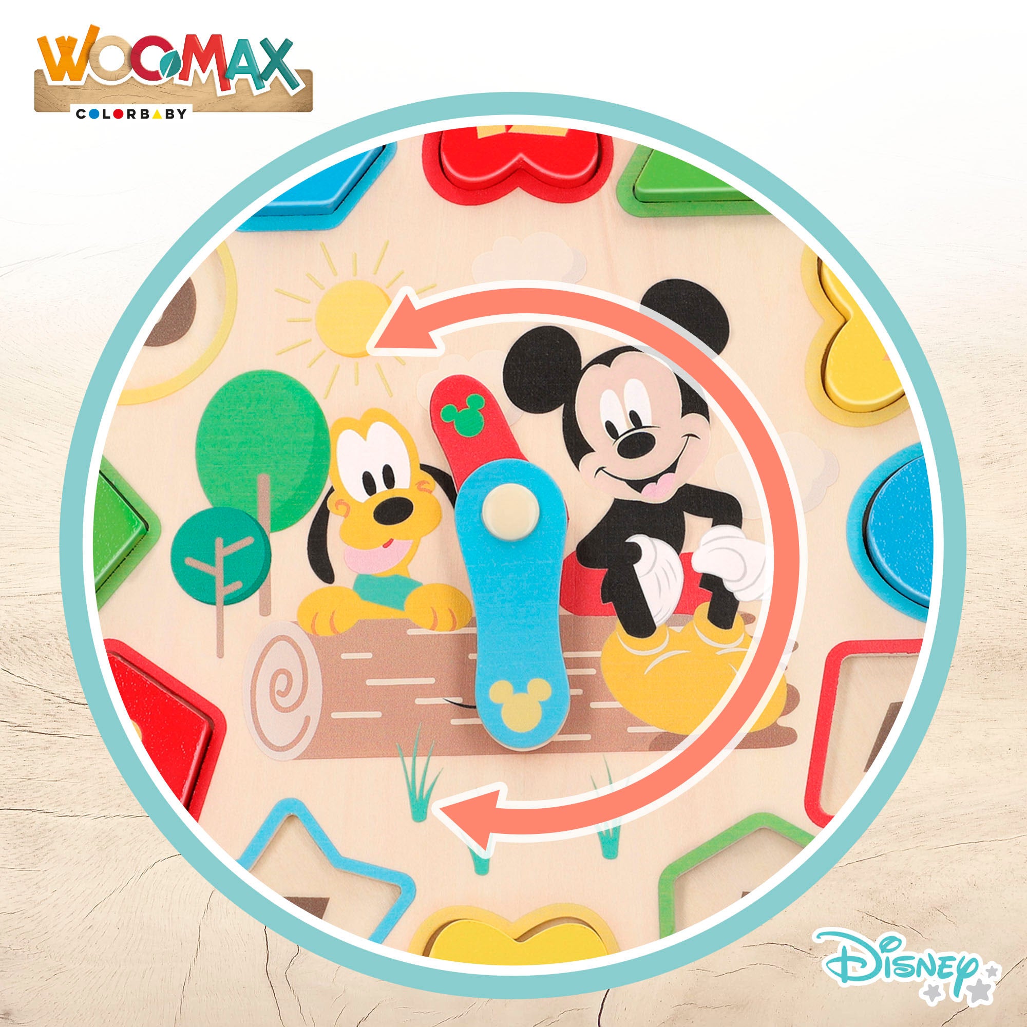 Relógio de madeira WOOMAX Disney para criança