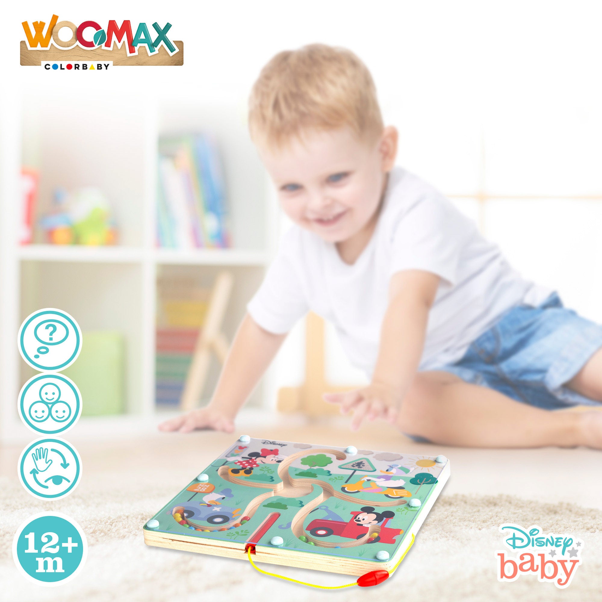 Labirinto Magnético em Madeira WOOMAX Disney Mickey e Minnie