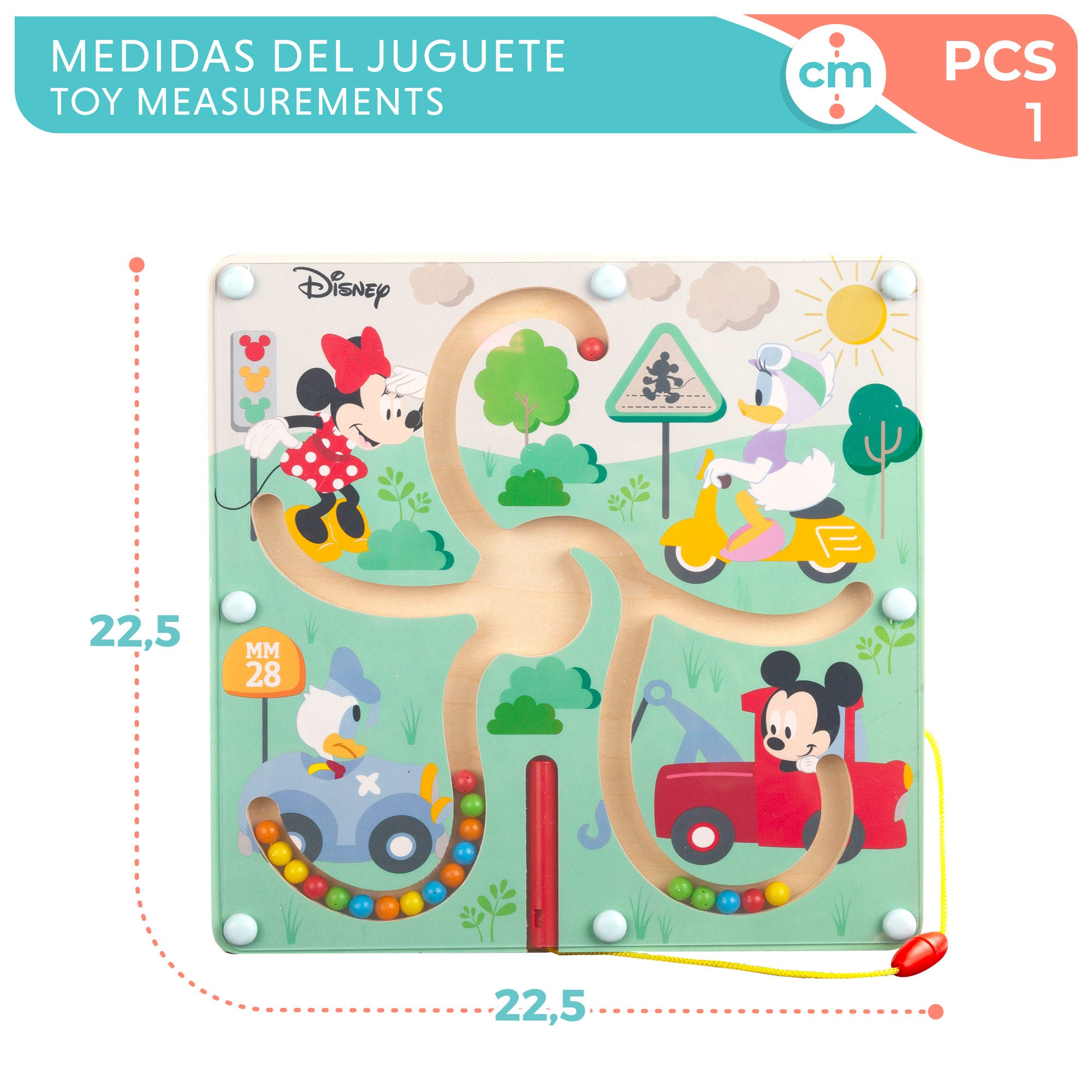 Labirinto Magnético em Madeira WOOMAX Disney Mickey e Minnie