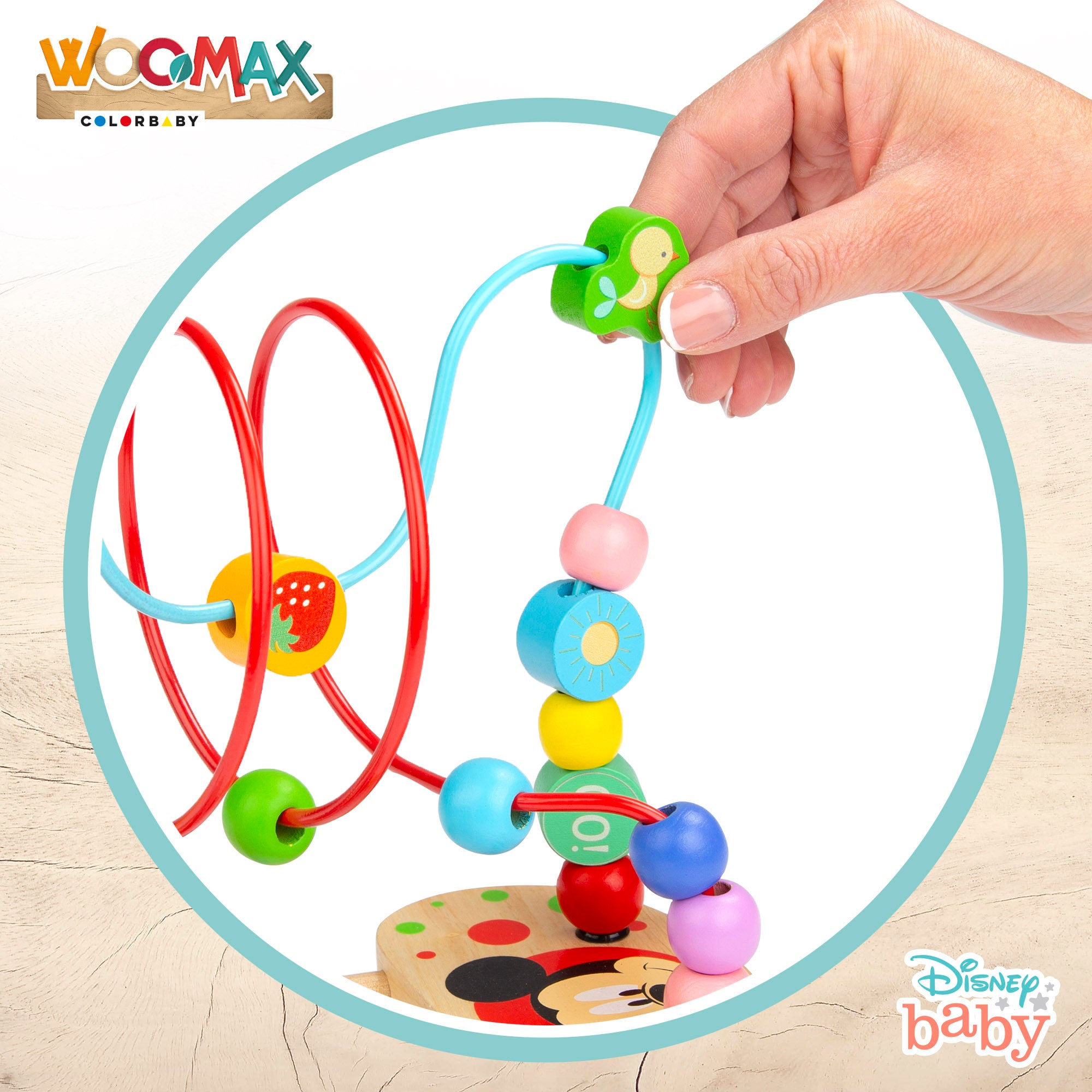 Labirinto 3D WOOMAX Disney com Contas de Madeira